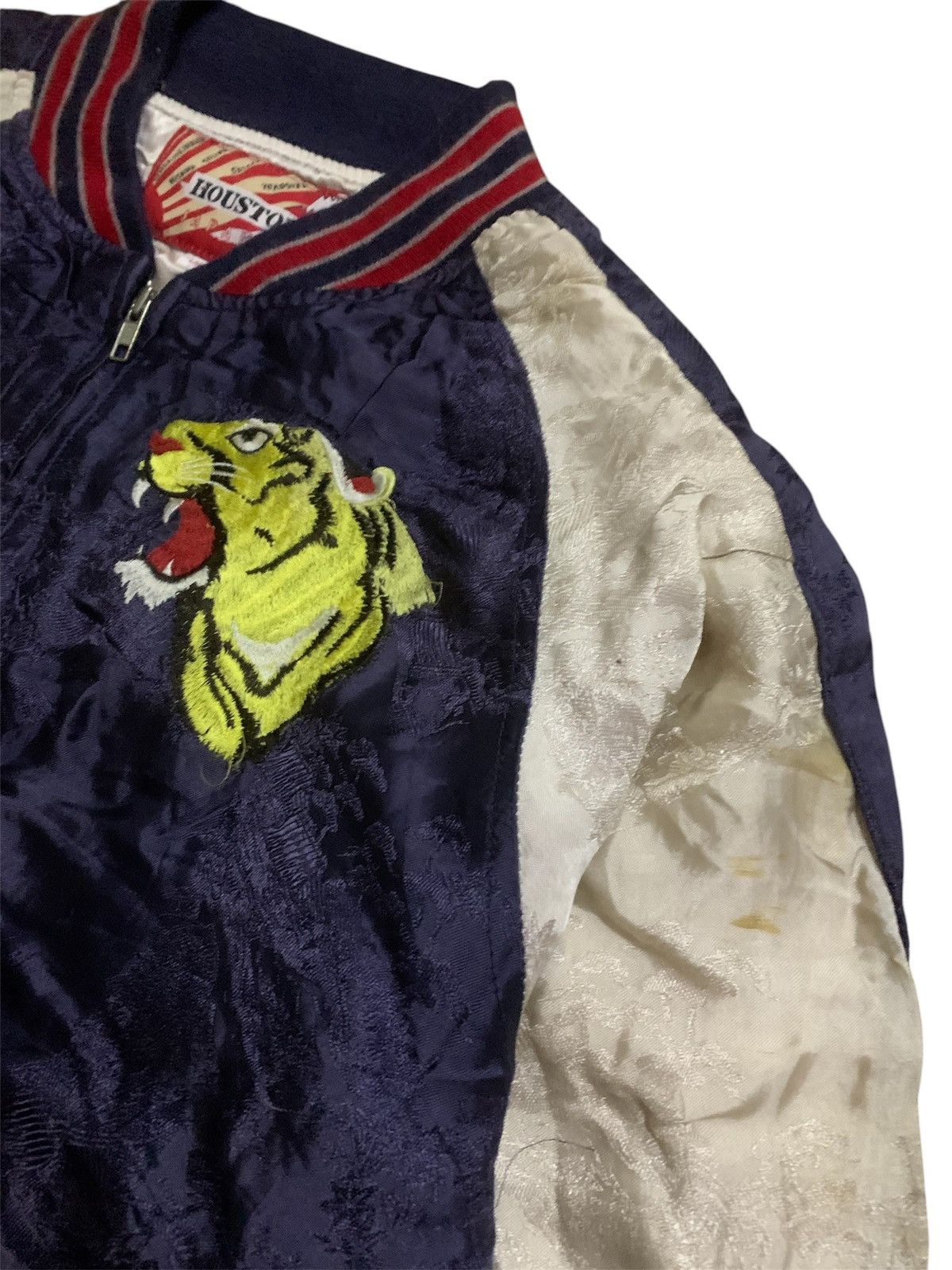 Japanese Brand Houston Rayon Sukajan Japan Tiger Zipper Sun Faded Jacket Size US L / EU 52-54 / 3 - 6 Thumbnail