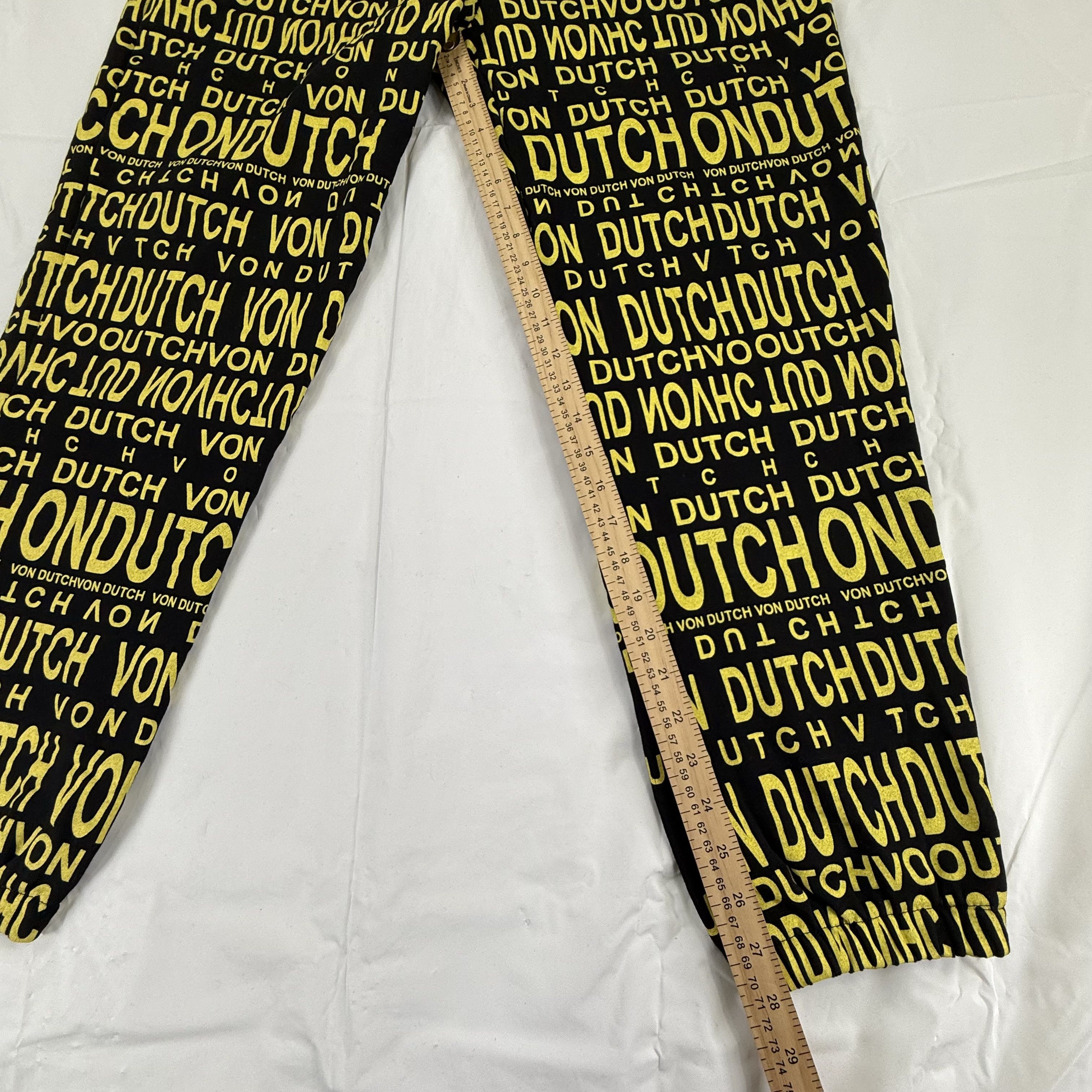 Von Dutch Von Dutch Mens Large Jogger Sweatpants All Over Logo Y2K Size US 34 / EU 50 - 3 Thumbnail