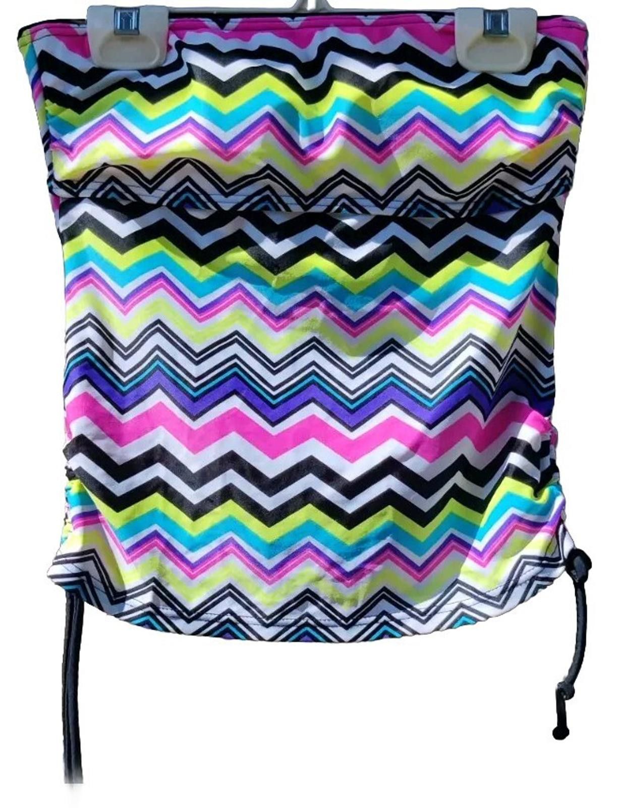Anti Social Social Club SO Multi-Color Neon Swim Top Only Swimwear XS Chevron Pink B Size ONE SIZE - 1 Thumbnail