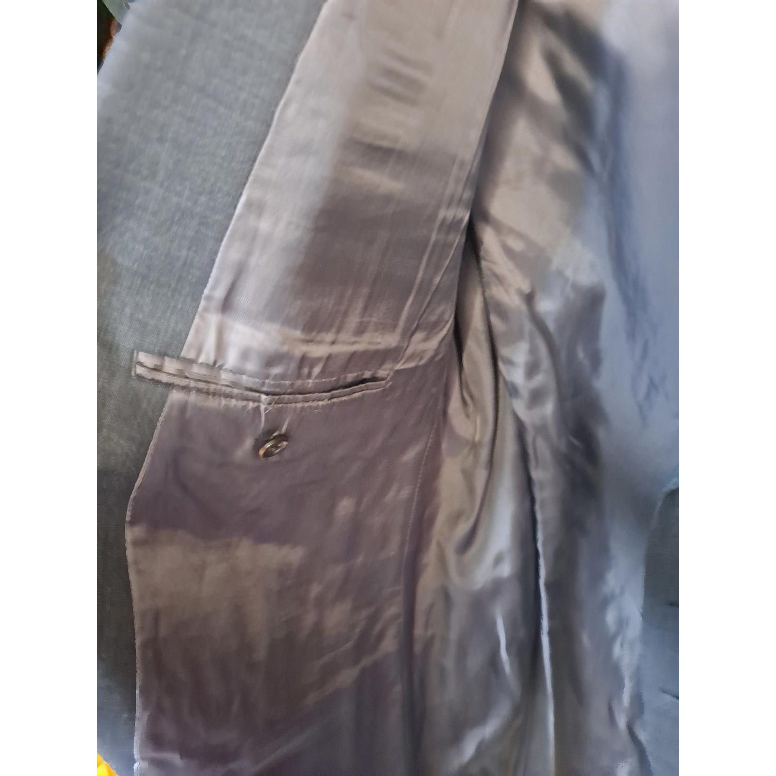 Lauren Ralph Lauren Lauren Ralph Lauren Tan 3 Button Gray Blazer 100% Lambswool Size 44R - 6 Thumbnail