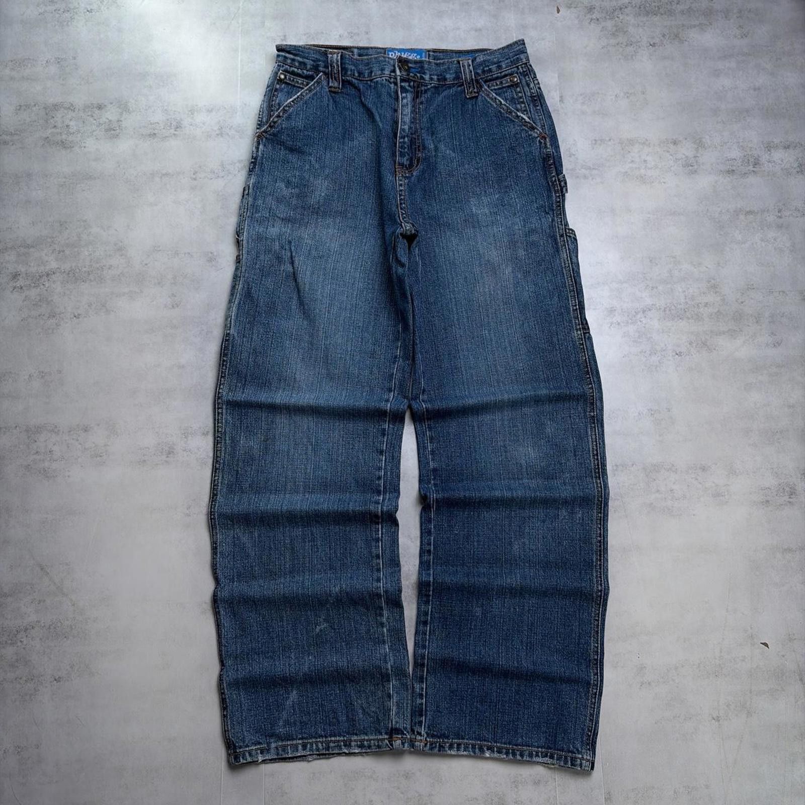 Other Y2K Blue Plugg Grunge Baggy Skater Carpenter Denim Jeans Size US 34 / EU 50 - 4 Thumbnail