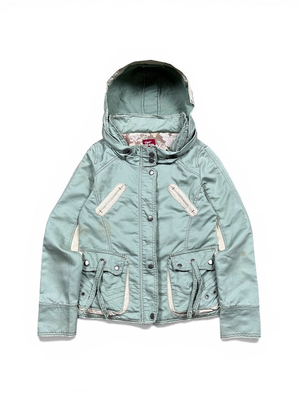 トップス goa denim gimmick bono jacket archive GOA Natural Vintage Denim Bono Packable Wire Hoodie Jacket