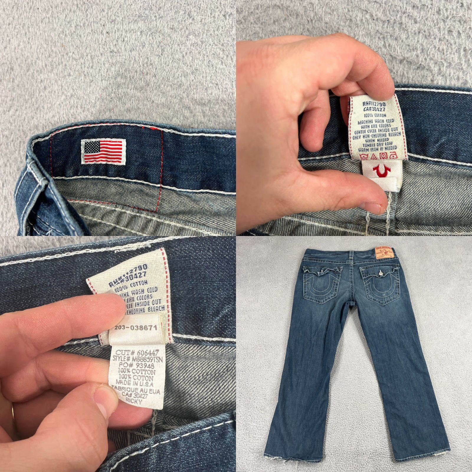 True Religion TRUE RELIGION Jeans Mens 36 Blue Denim Ricky Relaxed Straight Flap Pocket Size US 36 / EU 52 - 8 Thumbnail