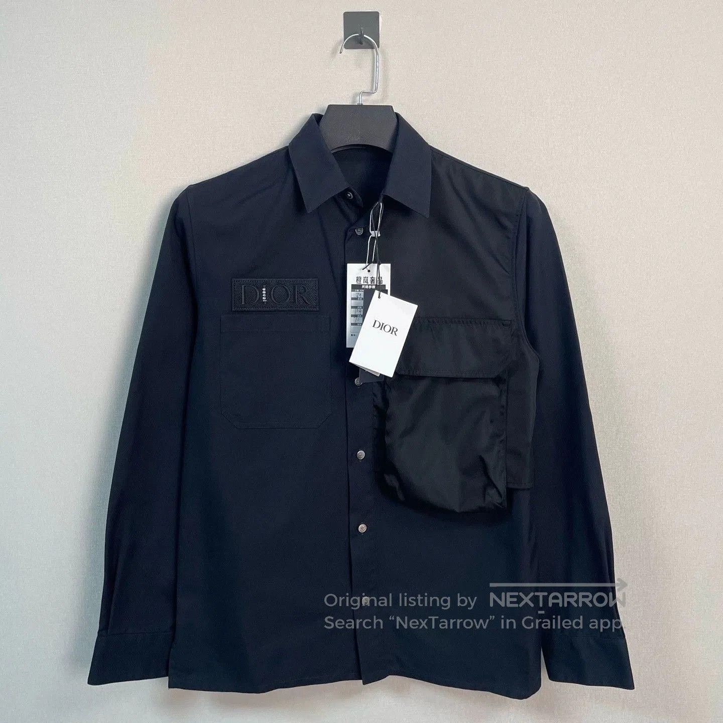 Dior dior sacai embroidered shirt jacket in navy. Size US M / EU 48-50 / 2 - 1 Thumbnail