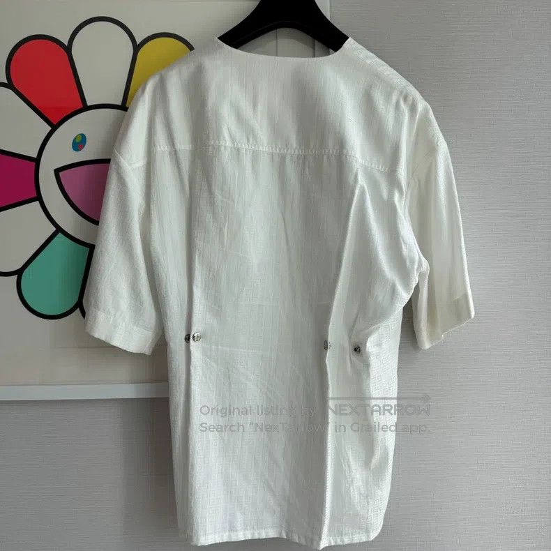 Givenchy Givenchy Size 36 Logo jacquard slim zip short sleeve shirt Size US M / EU 48-50 / 2 - 2 Thumbnail