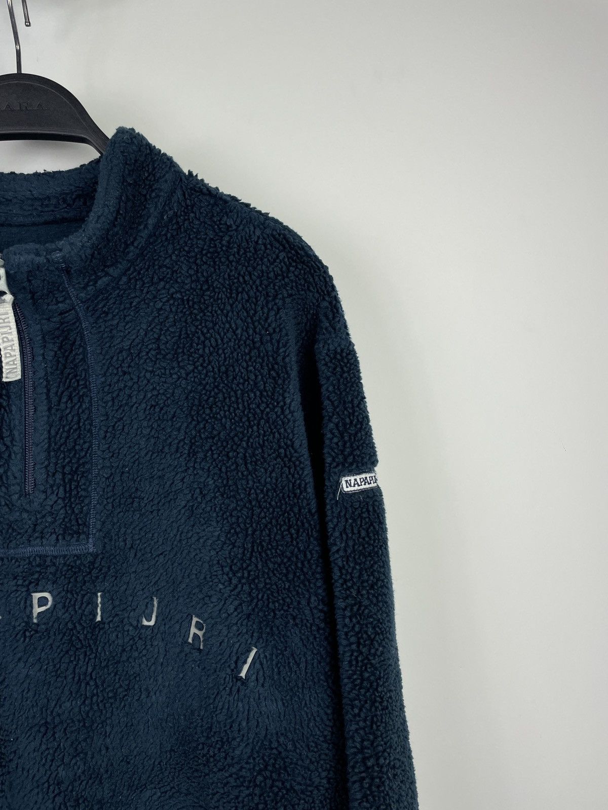 Napapijri Napapijri Fleece Sherpa Jacket 1/4 Zip Pullover Big Logo Size US L / EU 52-54 / 3 - 3 Thumbnail
