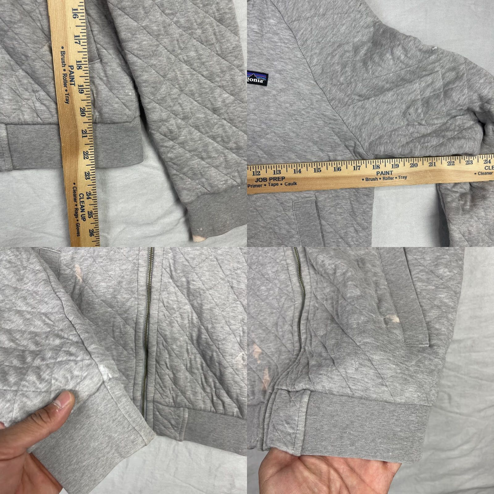 Patagonia Patagonia Hoodie Womens Small Gray Organic Cotton Full Zip Quilted Rugged Outdoor 25316 Size S / US 4 / IT 40 - 8 Thumbnail