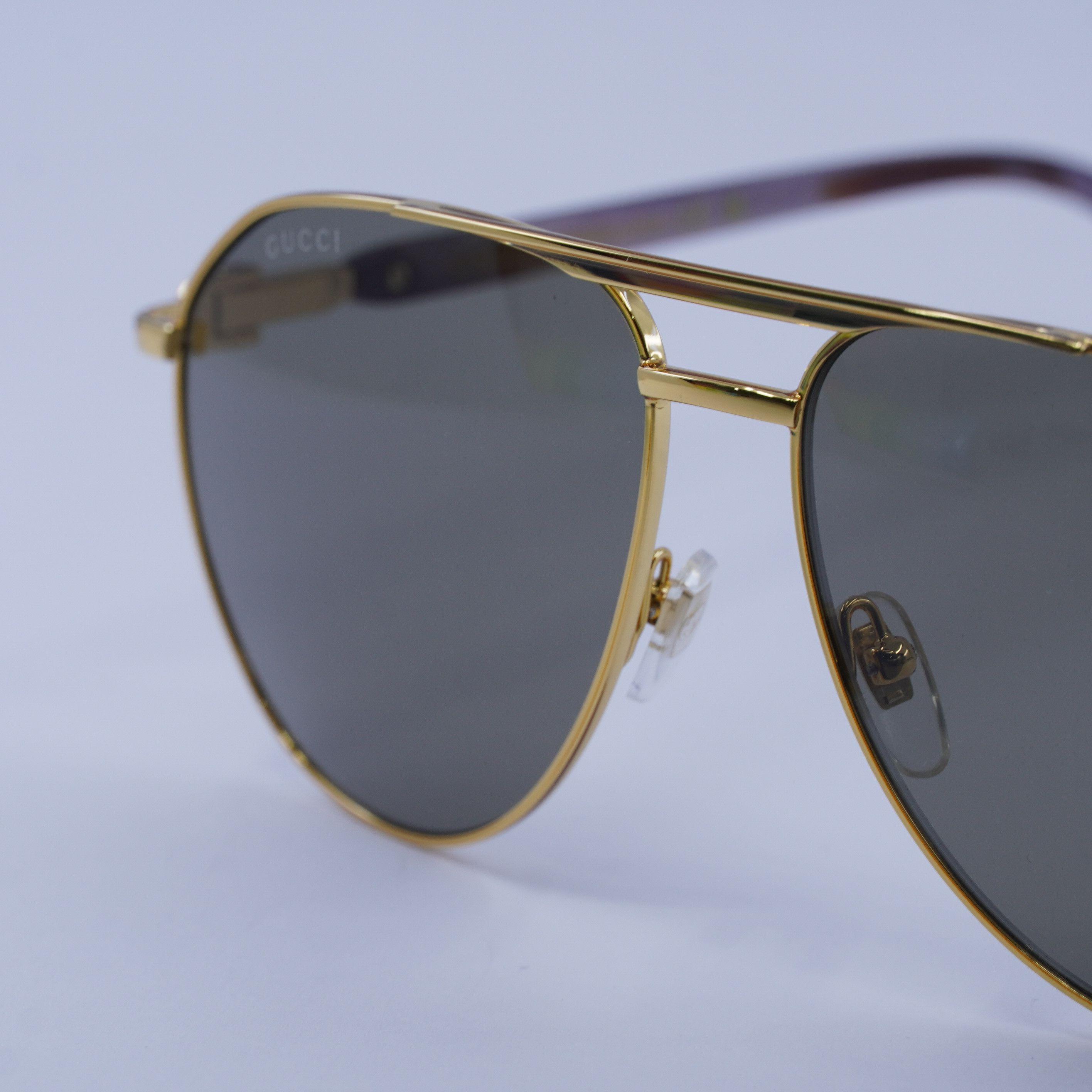 Gucci Gucci GG1220S 002 Sunglasses Gold Aviator Frame, Brown Lense Size ONE SIZE - 5 Thumbnail