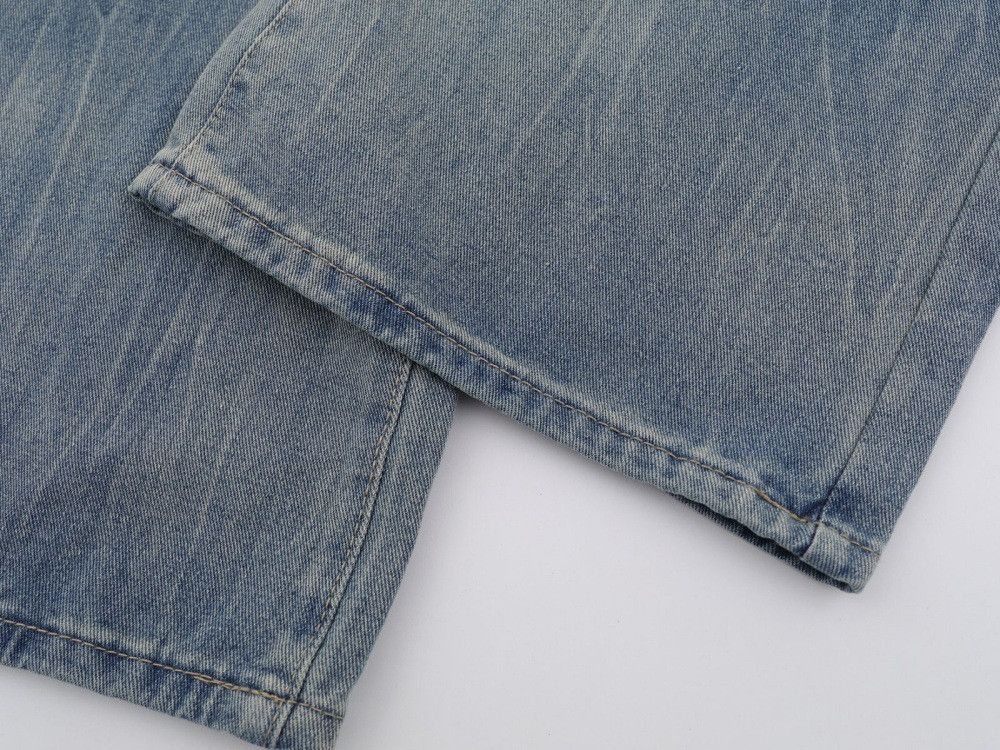 Vintage Punk distressed straight loose men's pleated jeans Size US 32 / EU 48 - 5 Thumbnail