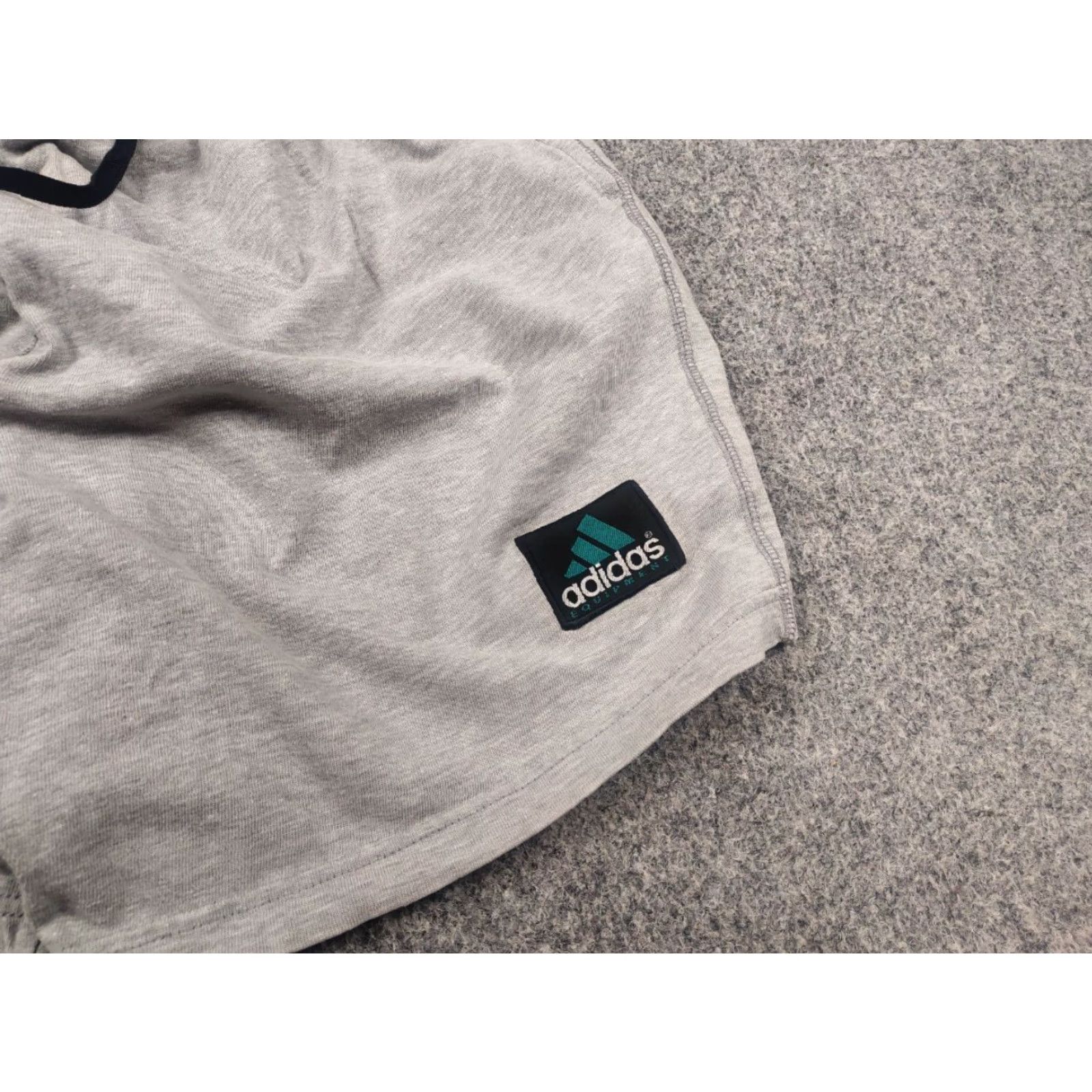 Adidas VINTAGE Adidas Equipment logo Gray Cotton Shorts with Pockets Drawstring – Men M, 32, 90s, Summer, Activewear Size US 31 - 3 Thumbnail
