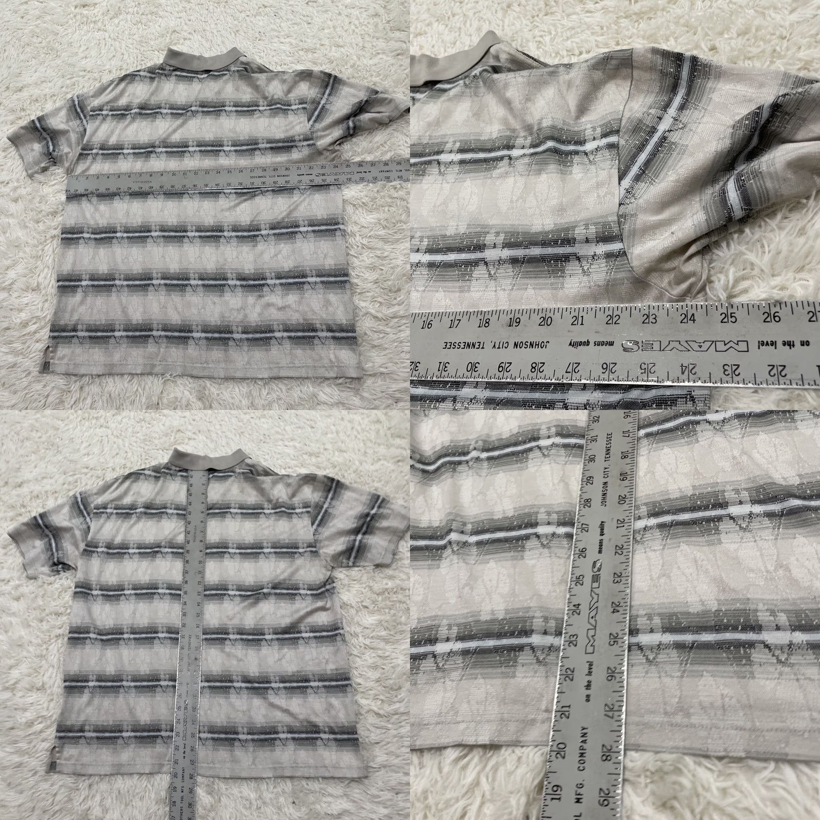 BUGATCHI VINTAGE Bugatchi Uomo Polo Shirt Geometric Abstract 90s Optical Illusion Gray L Men Polo Shirt, Short Sleeve, 100% Cotton, Regular Fit, Golf Size US L / EU 52-54 / 3 - 8 Thumbnail