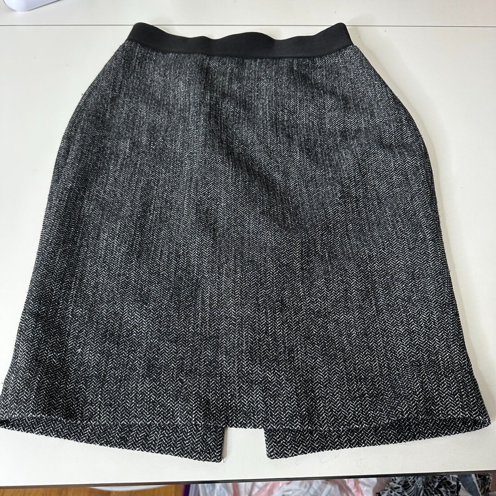 Express Express Black & White Houndstooth Back Zip Pencil Skirt 00 Size 24" / US 00 / IT 34 - 4 Thumbnail