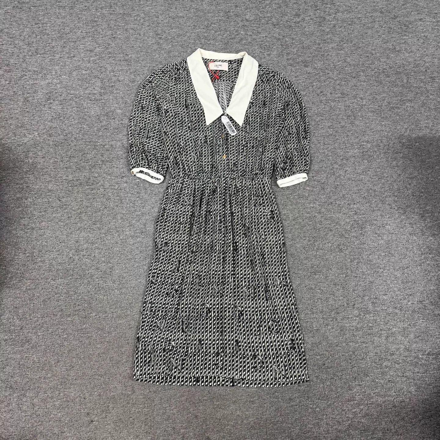 Celine Celine color block chain print shirt dress 38 Size S / US 4 / IT 40 - 1 Thumbnail