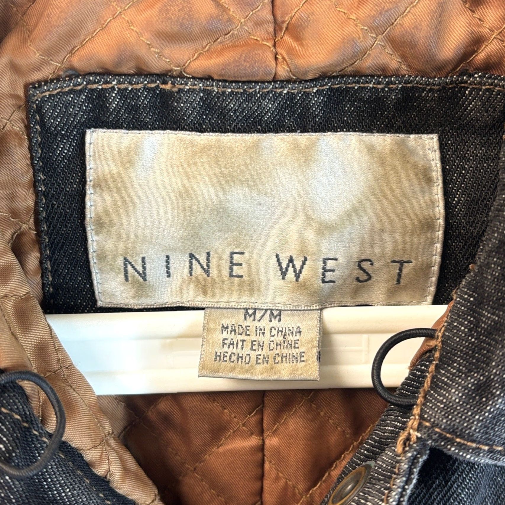 Nine West Nine West Jacket Womens Medium Black Denim Quilted Lined Notch Snap Western Jacket Size M / US 6-8 / IT 42-44 - 3 Thumbnail