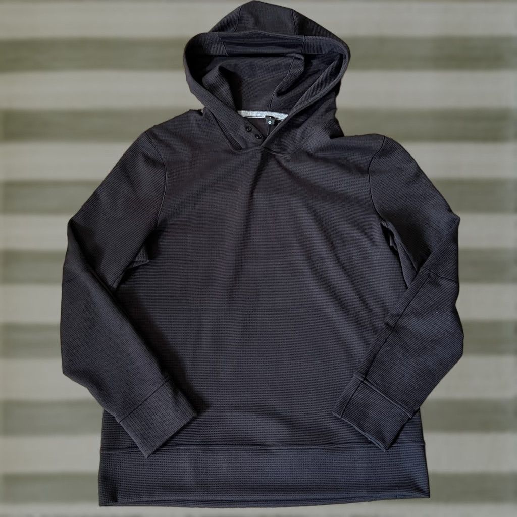 Lululemon Textured Hoodie Hoody Pullover Black Snap Men's Size Medium M