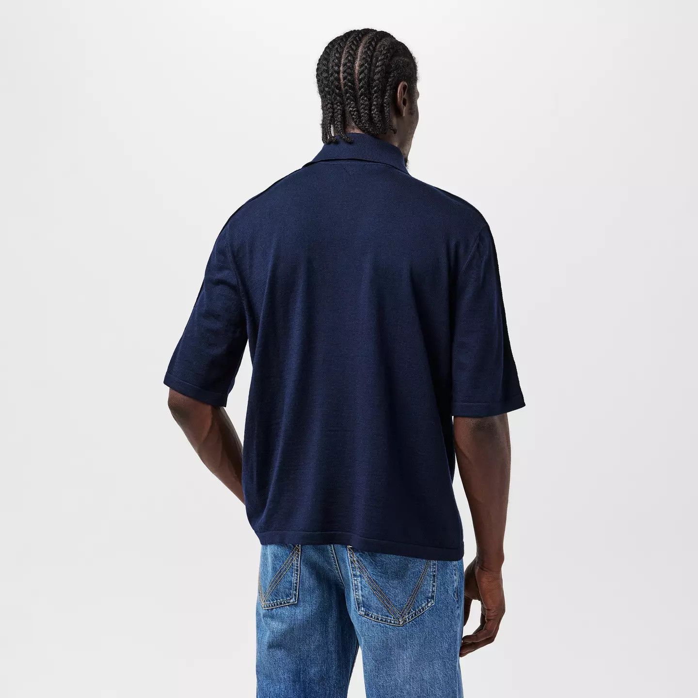 Bottega Veneta o1g2r1mq0426 Wool Polo Shirt in Midnight Blue Size US S / EU 44-46 / 1 - 4 Thumbnail