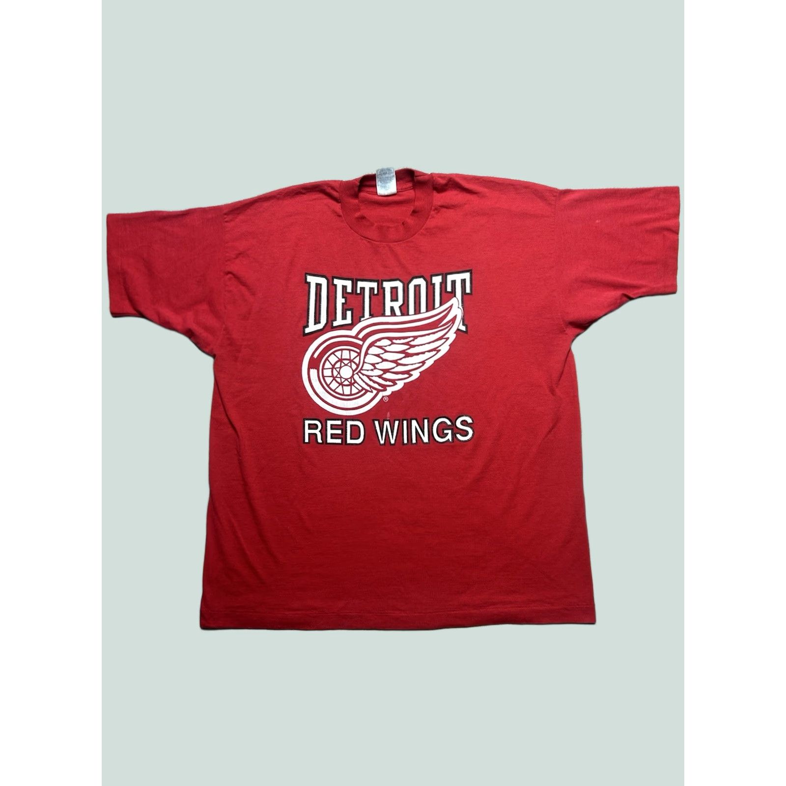Vintage VINTAGE 90s Detroit Red Wings T-Shirt Hockey Single Stitch NHL Big Logo 2XL Mens Red Shirt Size US XXL / EU 58 / 5 - 1 Thumbnail