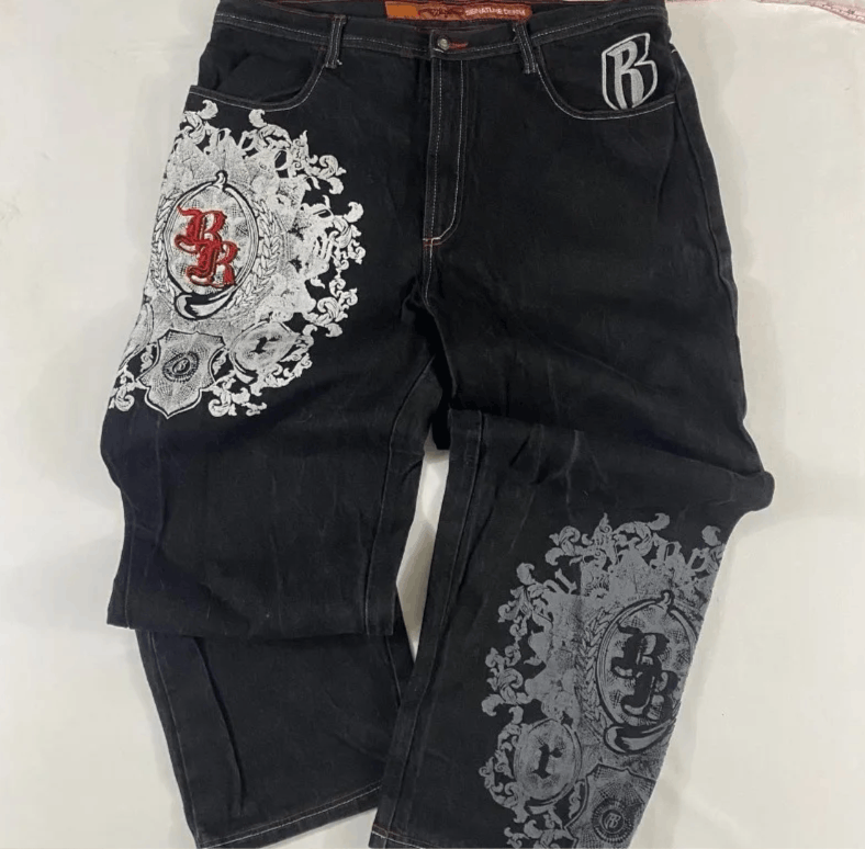 Japanese Brand American New Pattern Letters Baggy Jean Size US 30 / EU 46 - 2 Thumbnail