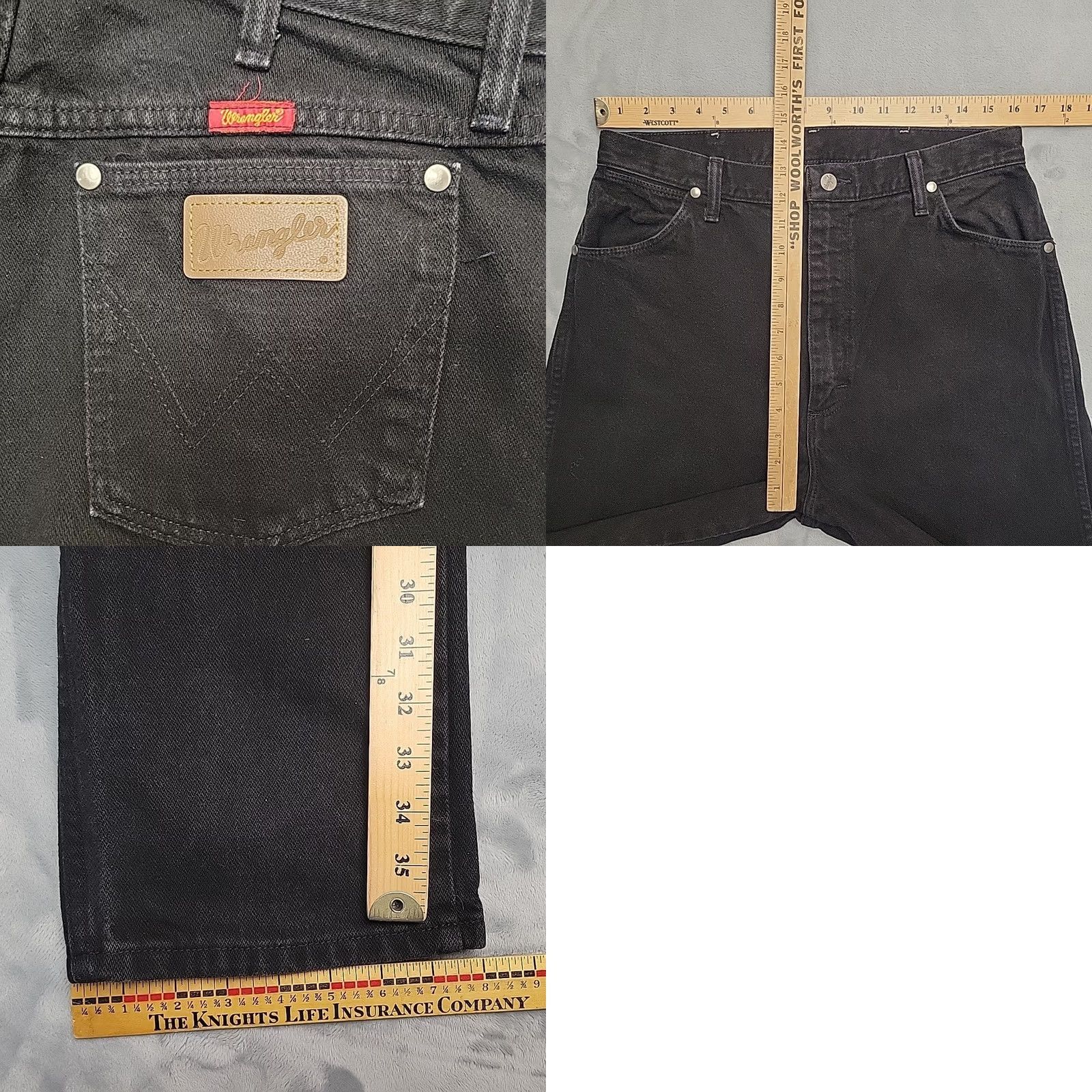 Wrangler VINTAGE Wrangler Jeans Women 15x36 Tall Black High Rise USA 90s Made in USA Stack Jeans Women 15 Tall Black USA 90s Wrangler Size 36" / US 14 / IT 50 - 8 Thumbnail