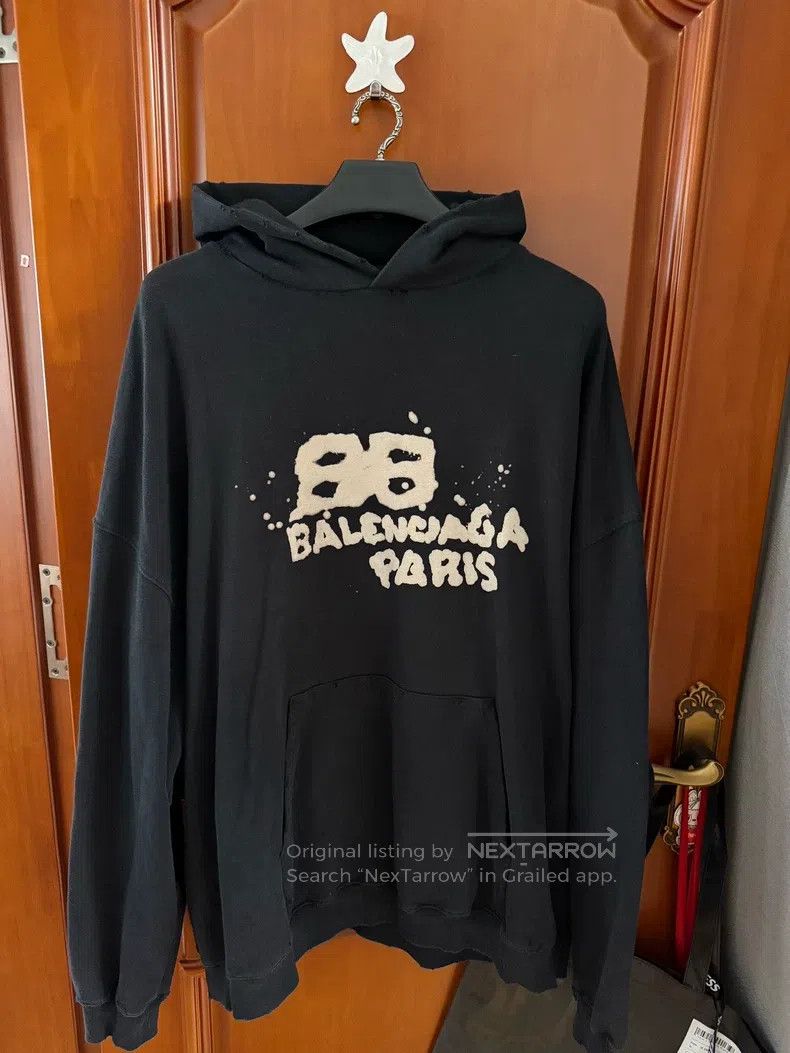 Balenciaga Balenciaga Splatter Logo Hoodie Size US L / EU 52-54 / 3 - 1 Thumbnail