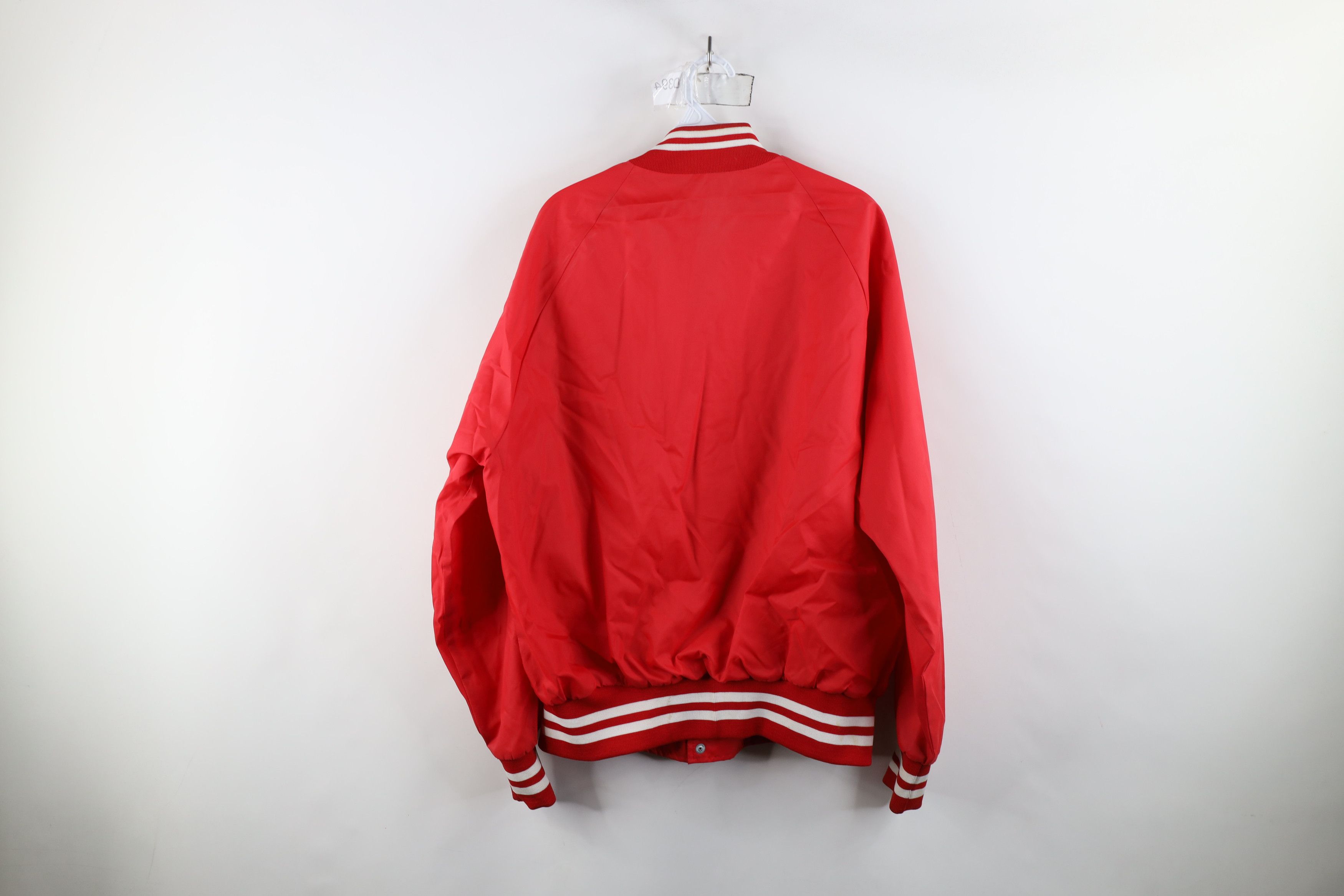 Vintage Vintage 70s 80s Lined Striped Bomber Jacket USA Red Size US XL / EU 56 / 4 - 15 Thumbnail