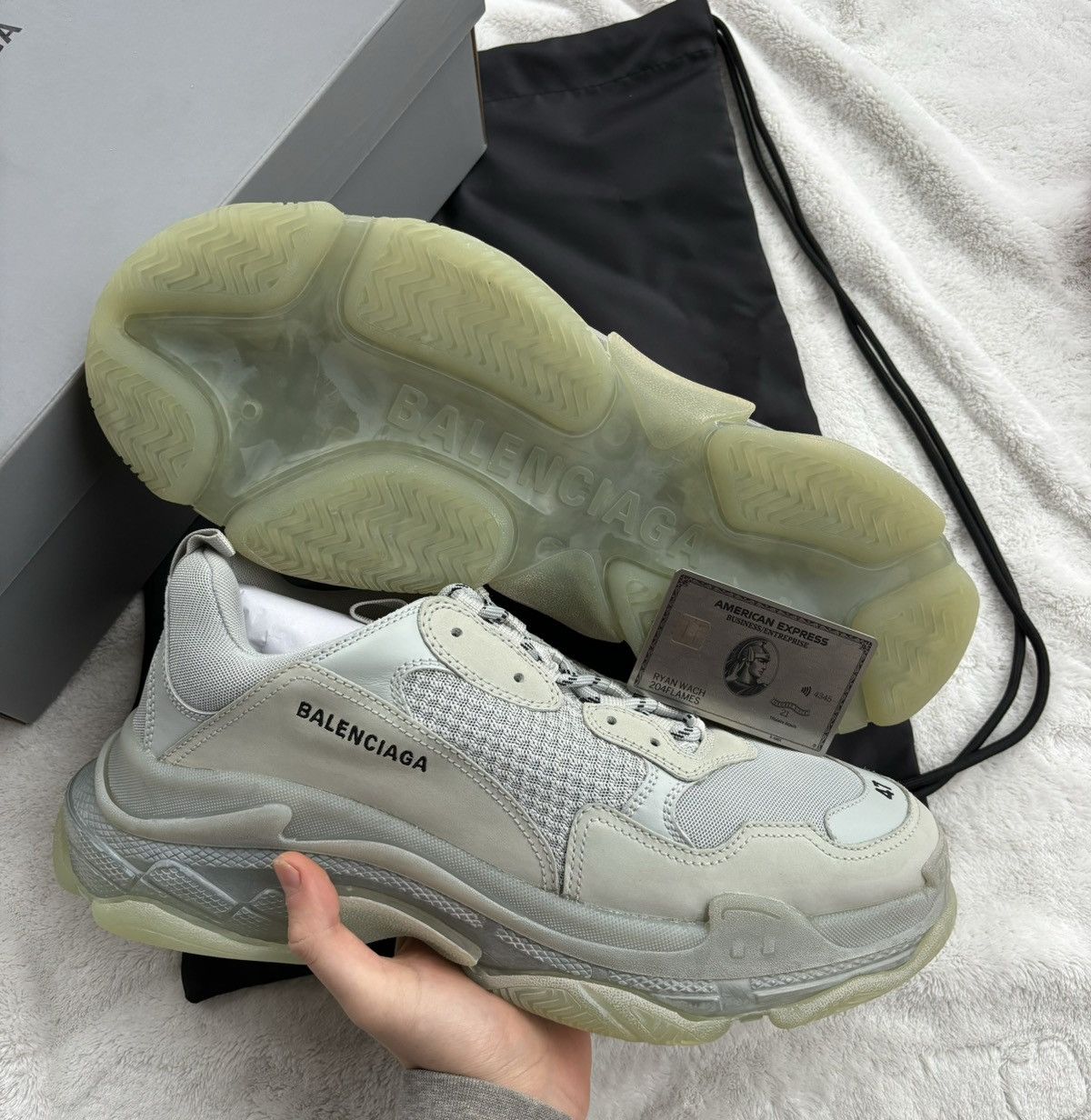 Balenciaga Balenciaga Pearl Grey Triple S Sneakers Size US 14 / EU 47 - 2 Thumbnail