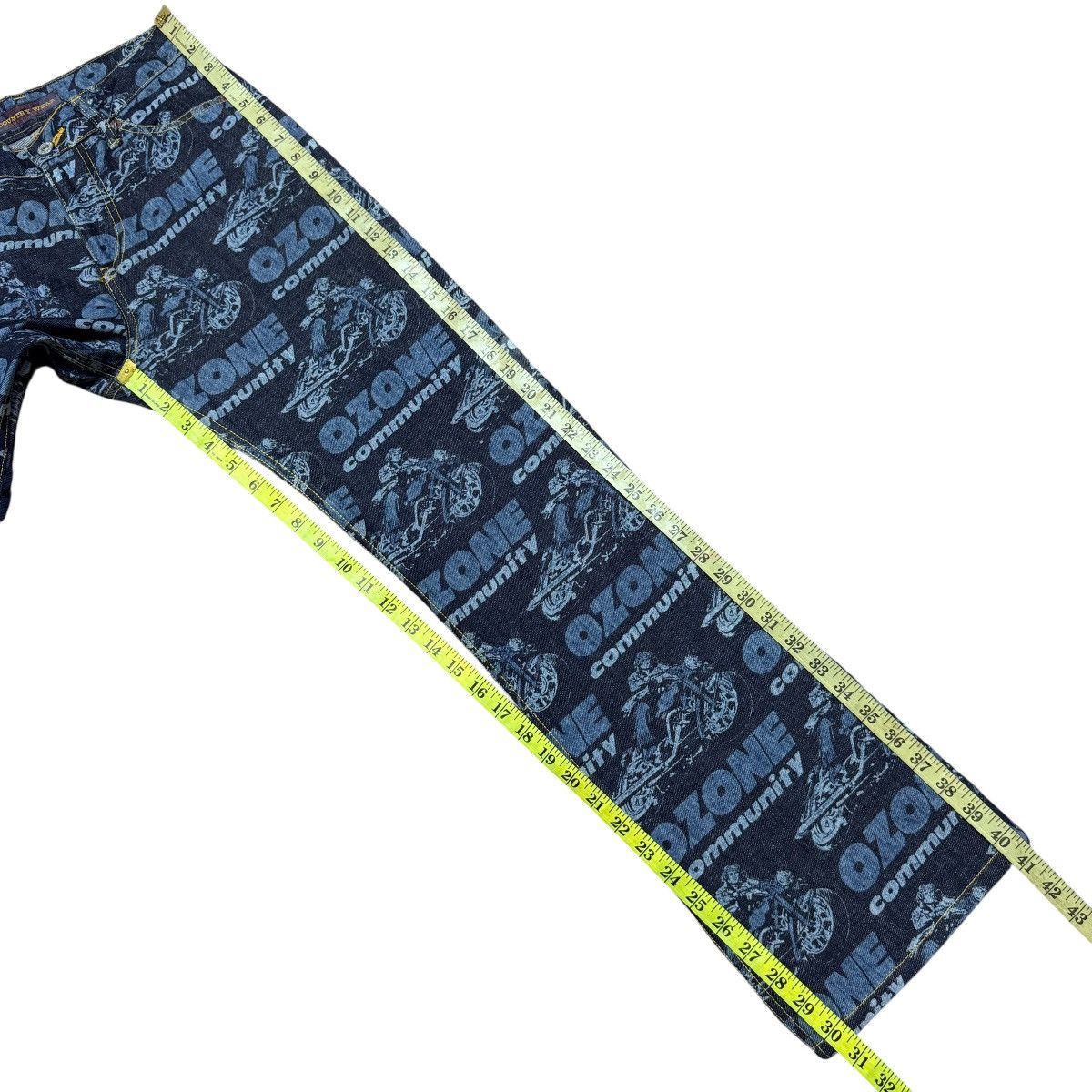 Hysteric Glamour OZONE COMMUNITY Motorcycle Print Denim Flare Jeans Size US 28 / EU 44 - 17 Thumbnail