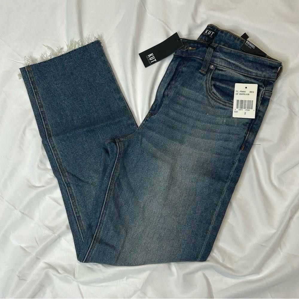Designer NWT - KUT From The Kloth, Rachael Ripped Raw Hem Mom Jean, 2 Size 26" / US 2 / IT 38 - 6 Thumbnail