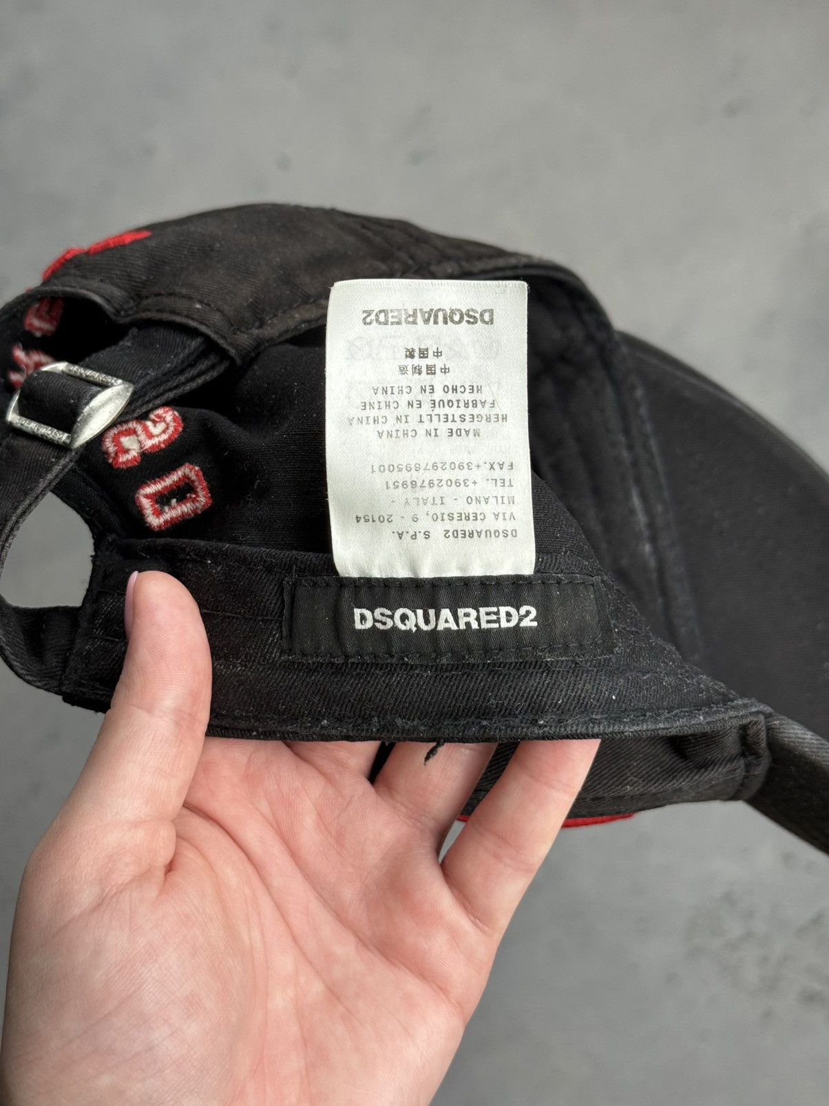 Dsquared2 Vintage Cap Dsquared2 Icon Born in Canada Faded Black Hat Size ONE SIZE - 10 Thumbnail