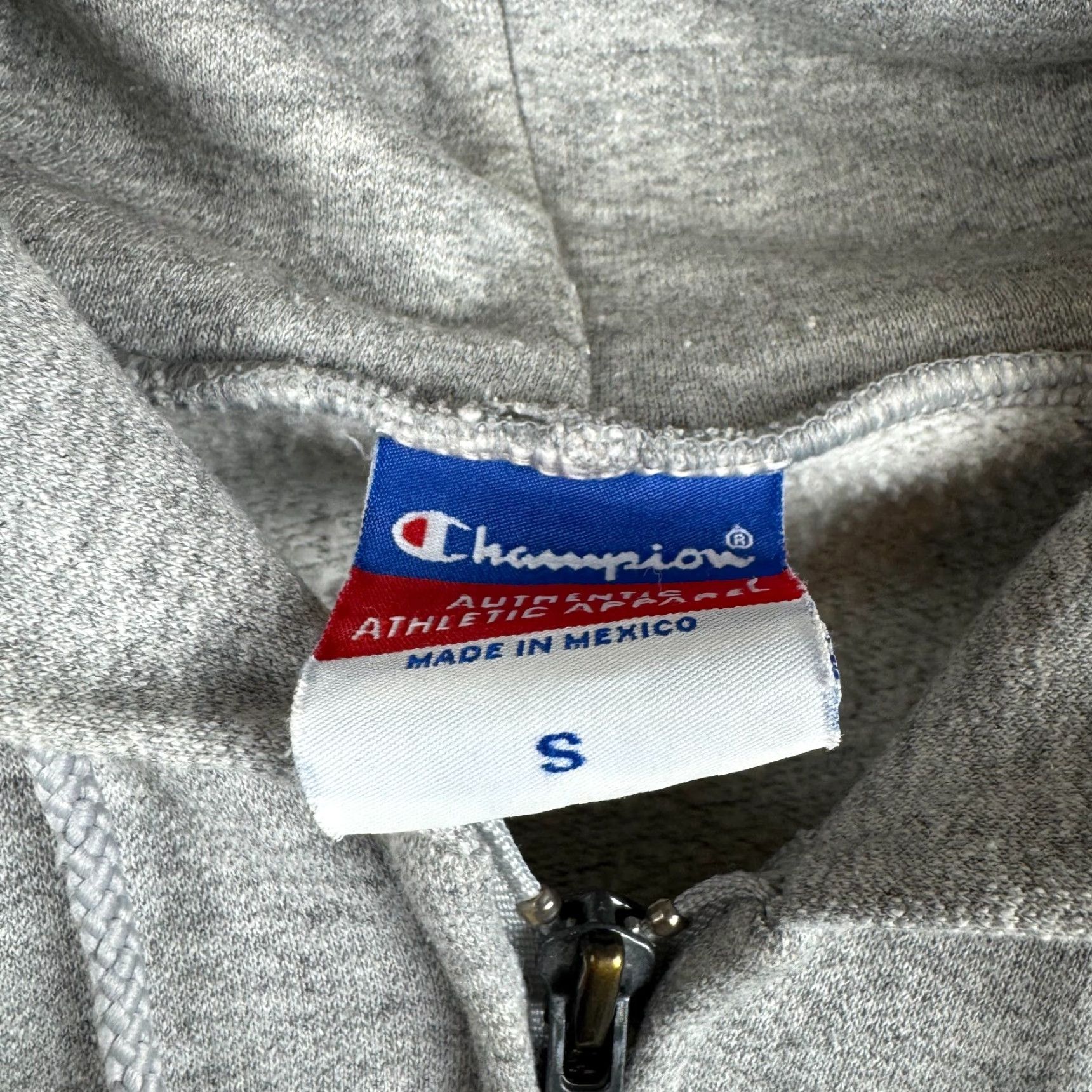 Champion VINTAGE Champion Hoodie North Texas Spell Out Zip Up Gray S Pullover Men Regular Size Small Zip Up Hoodie Jacket Size US S / EU 44-46 / 1 - 5 Thumbnail