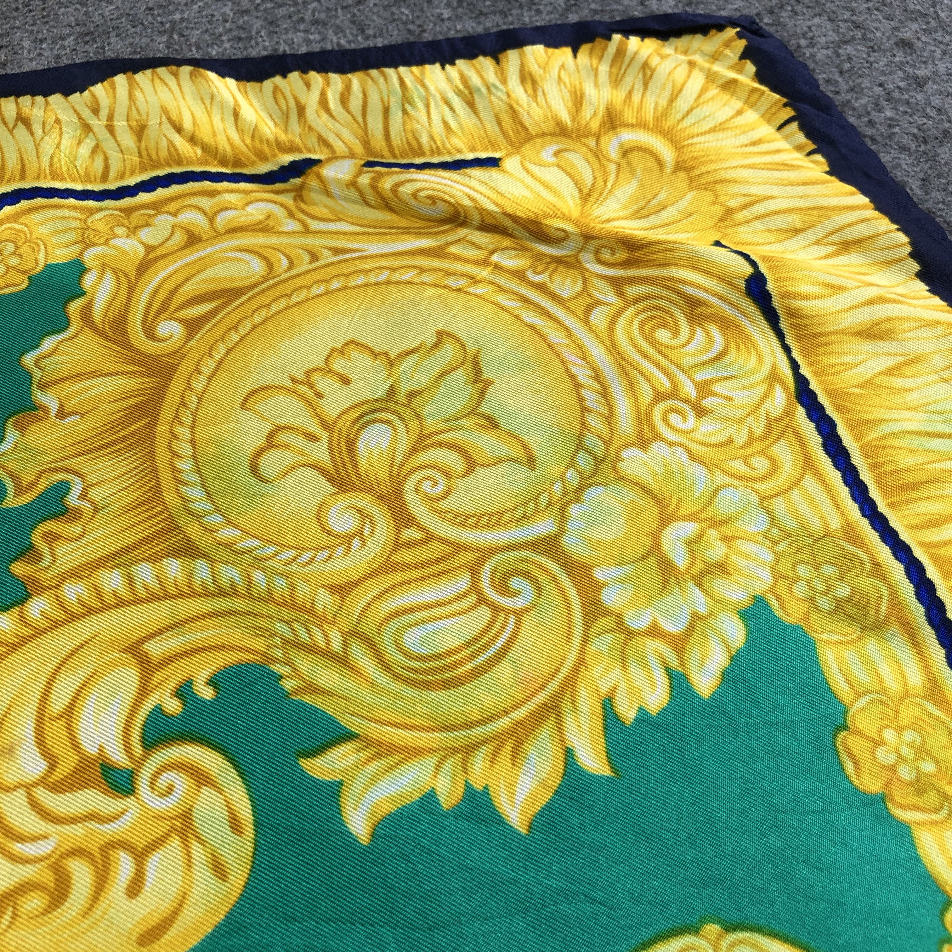 Vintage Erre Paris Baroque Design Silk Scarf M456 Size ONE SIZE - 10 Thumbnail