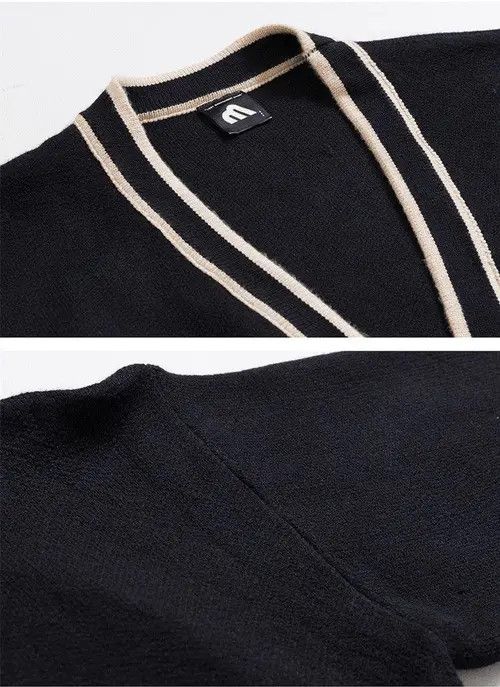 VIBE Black Knit Cardigan Sweater Size US XL / EU 56 / 4 - 4 Thumbnail