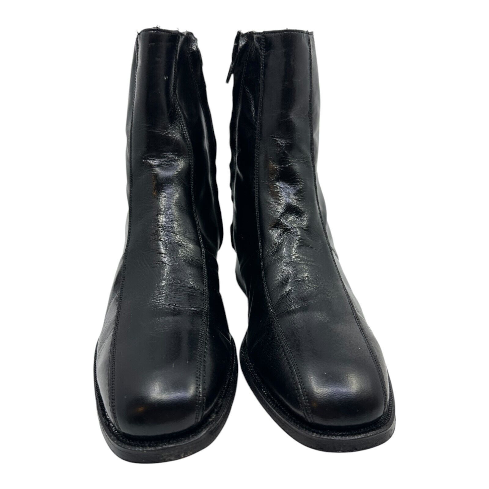 Florsheim Florsheim Mens Black Leather Round Toe Side Zip Size 5.5 D Size US 5.5 / EU 38 - 15 Thumbnail