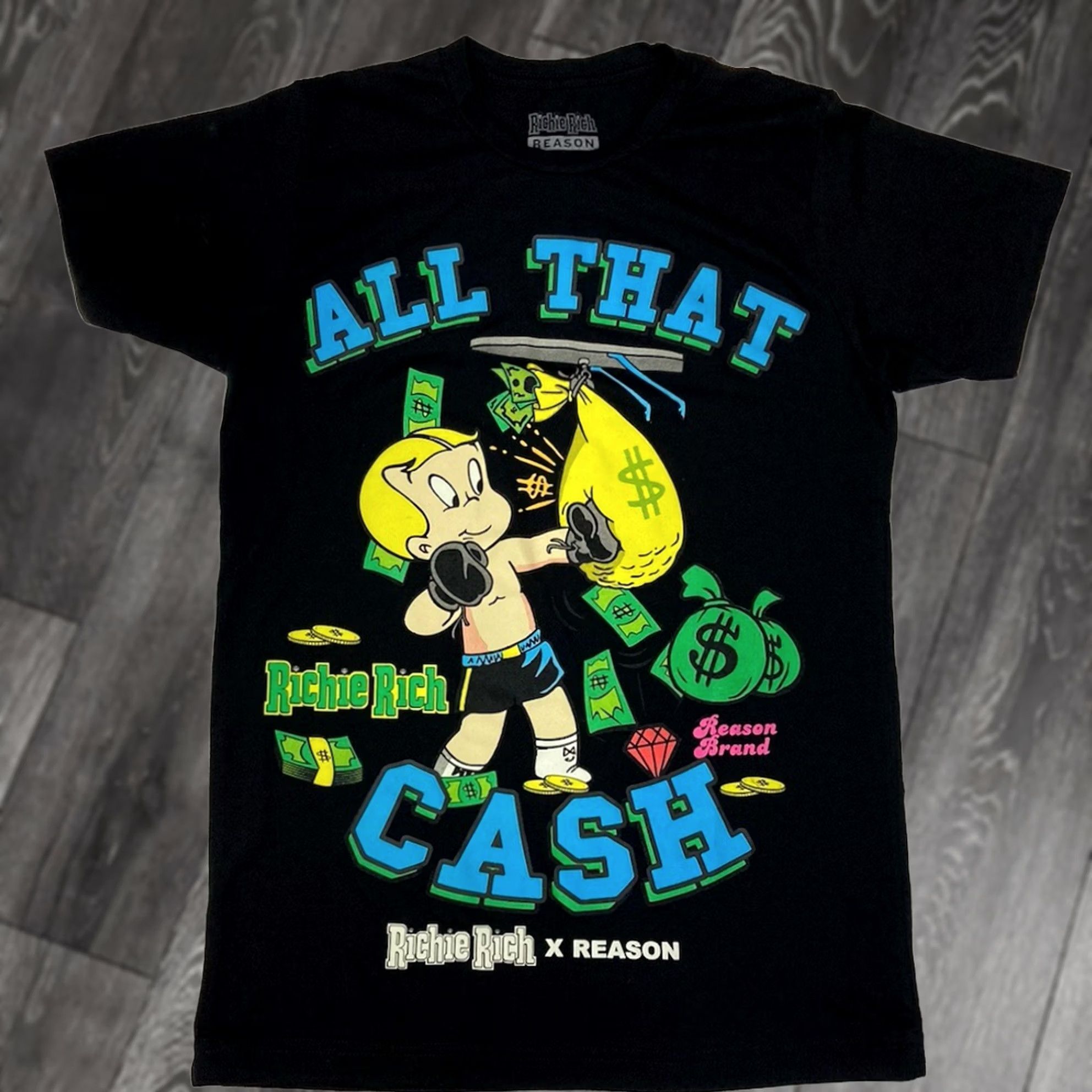 Reason Reason x Richie Rich All That Cash Graphic T-shirt Men Small Black Short Sleeve Size US S / EU 44-46 / 1 - 1 Thumbnail