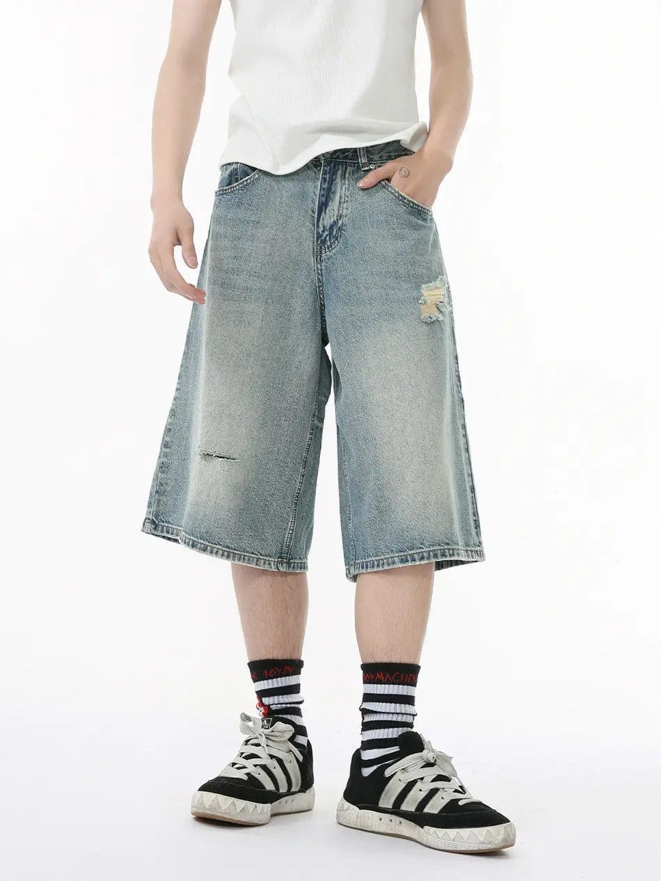 Japanese Brand Straight leg wide leg denim shorts Size US 32 / EU 48 - 3 Thumbnail