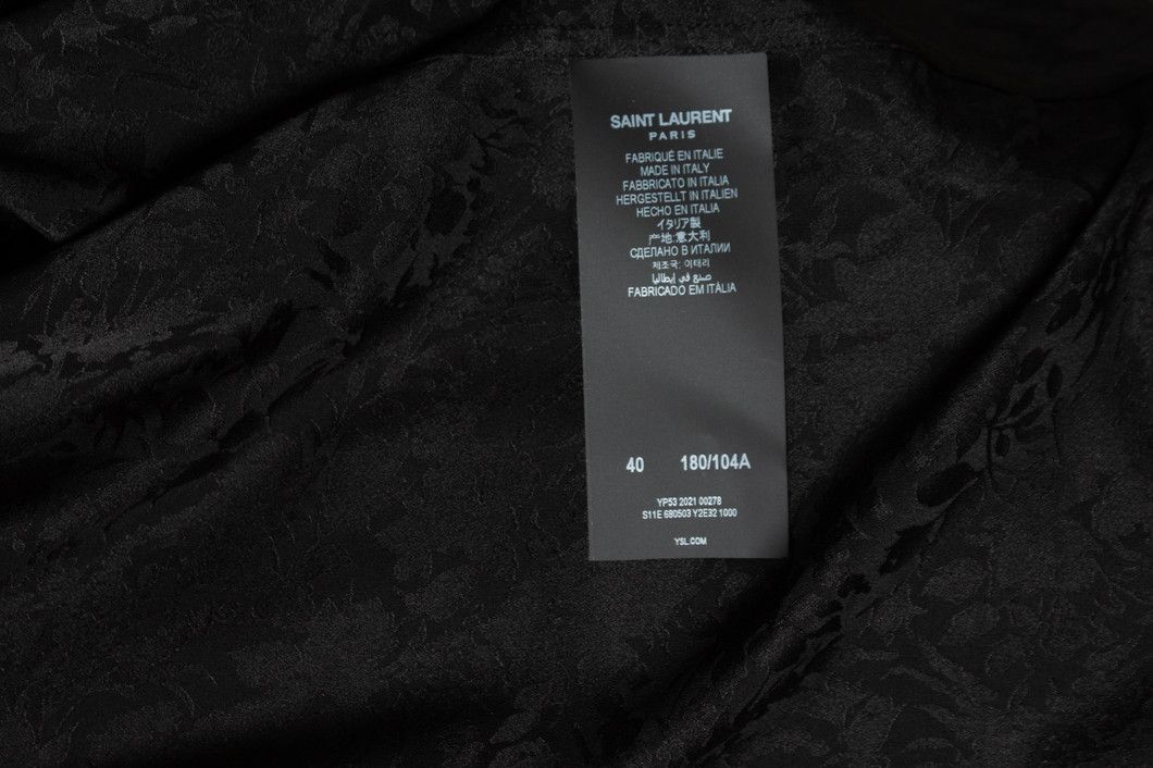 Saint Laurent Paris Saint Laurent, Black silk short sleeve floral printed shirt Size US M / EU 48-50 / 2 - 7 Thumbnail