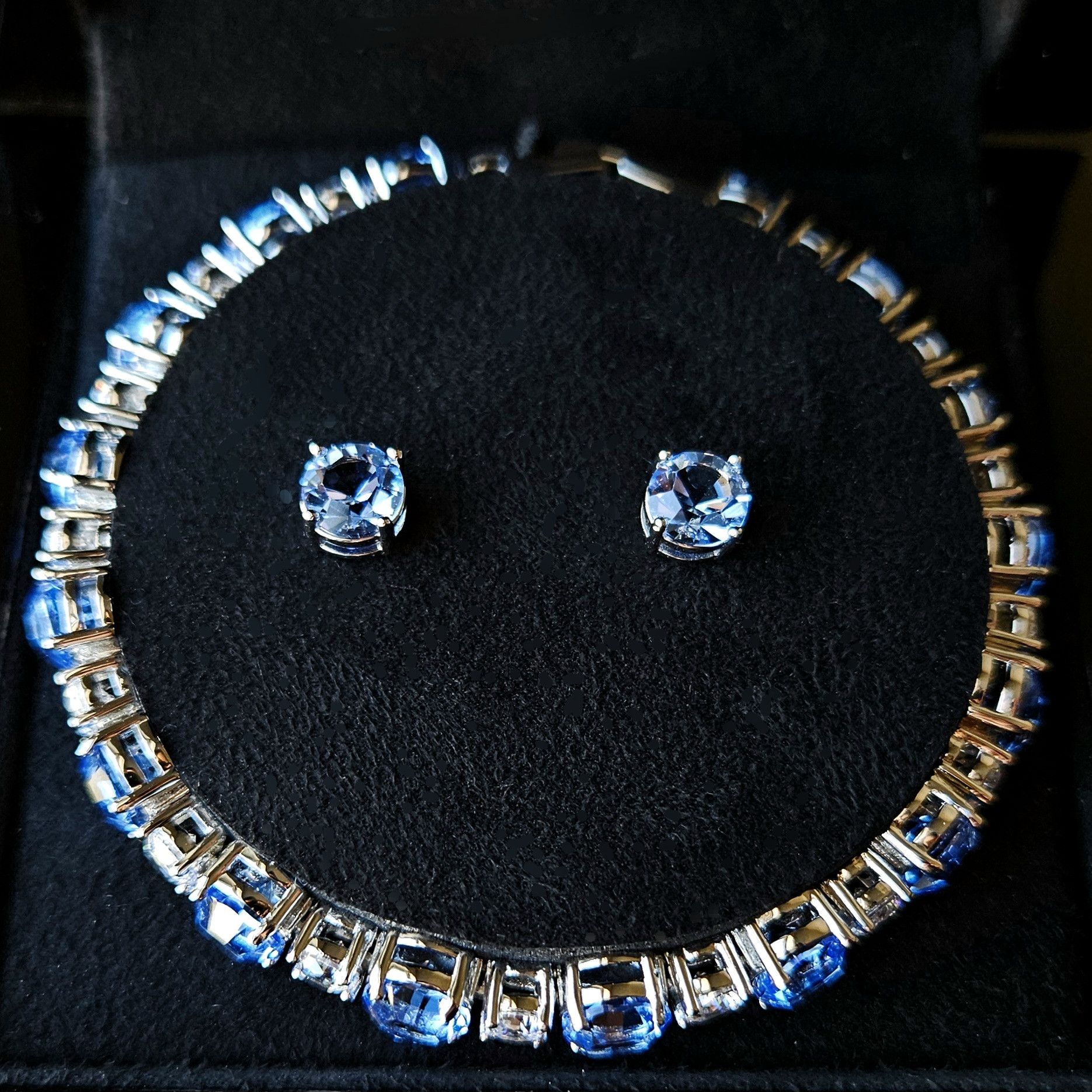 Givenchy 💙 Blue Crystal Cubic Silver Tennis Bracelet Size ONE SIZE - 1 Thumbnail