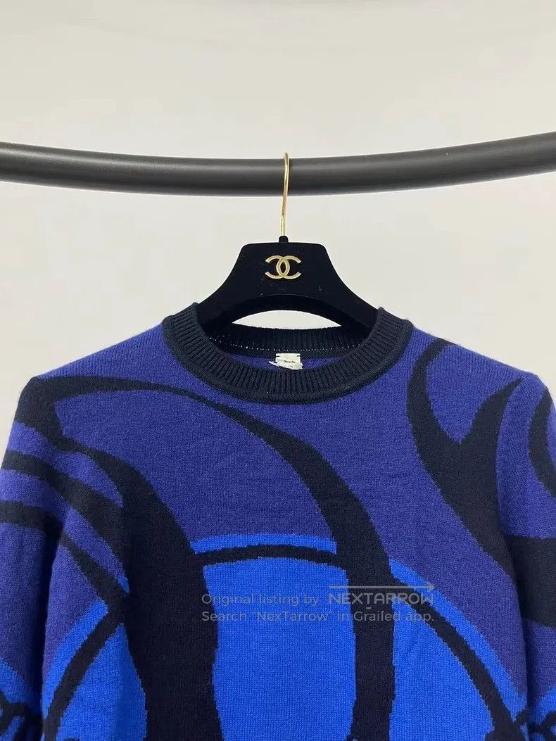 Hermes Hermes Blue and Black Mixed Cashmere Knit Sweater Size XS / US 0-2 / IT 36-38 - 3 Thumbnail