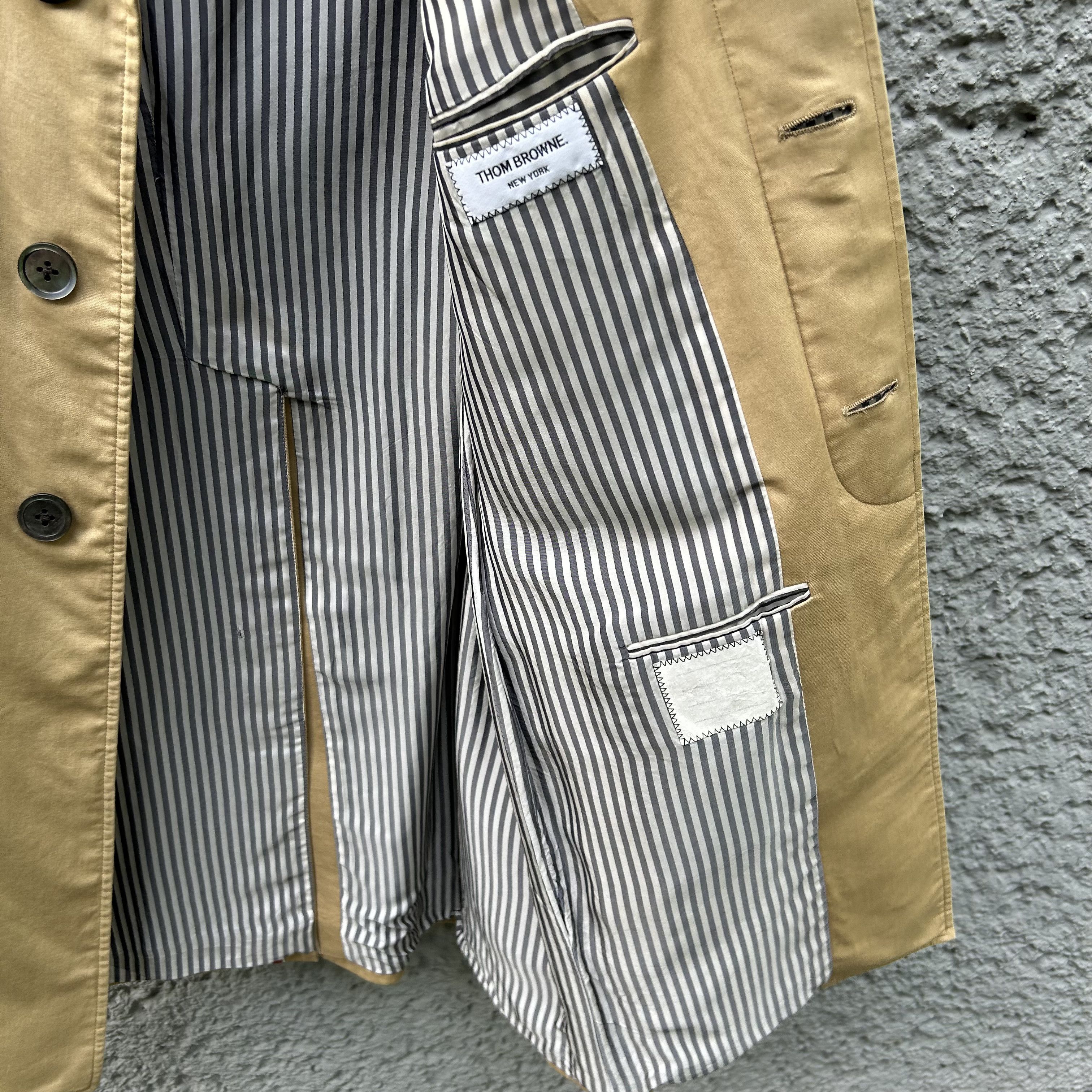 Thom Browne Thom Browne Beige Single-Breasted Bal Coat Overcoat Jacket Size US L / EU 52-54 / 3 - 10 Thumbnail