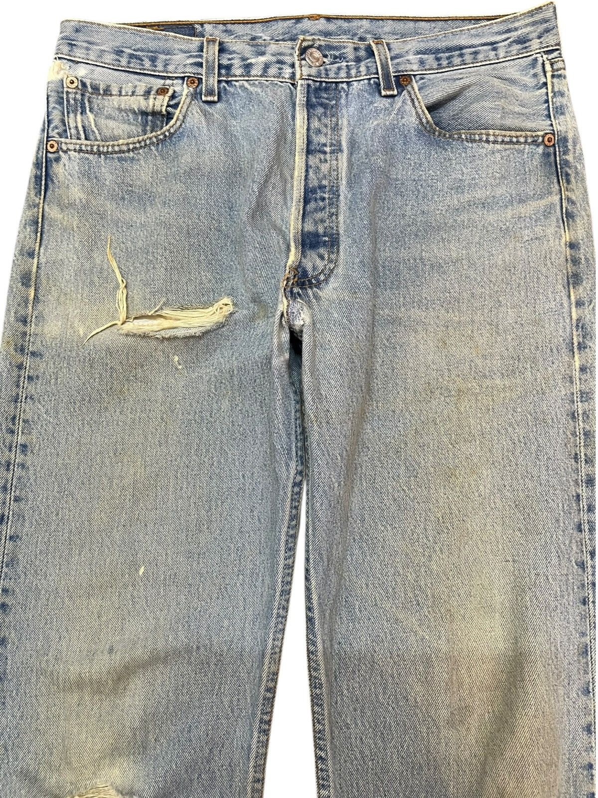 Levi's Vintage Levi’s 501 Faded Distressed Denim Size US 33 - 2 Thumbnail