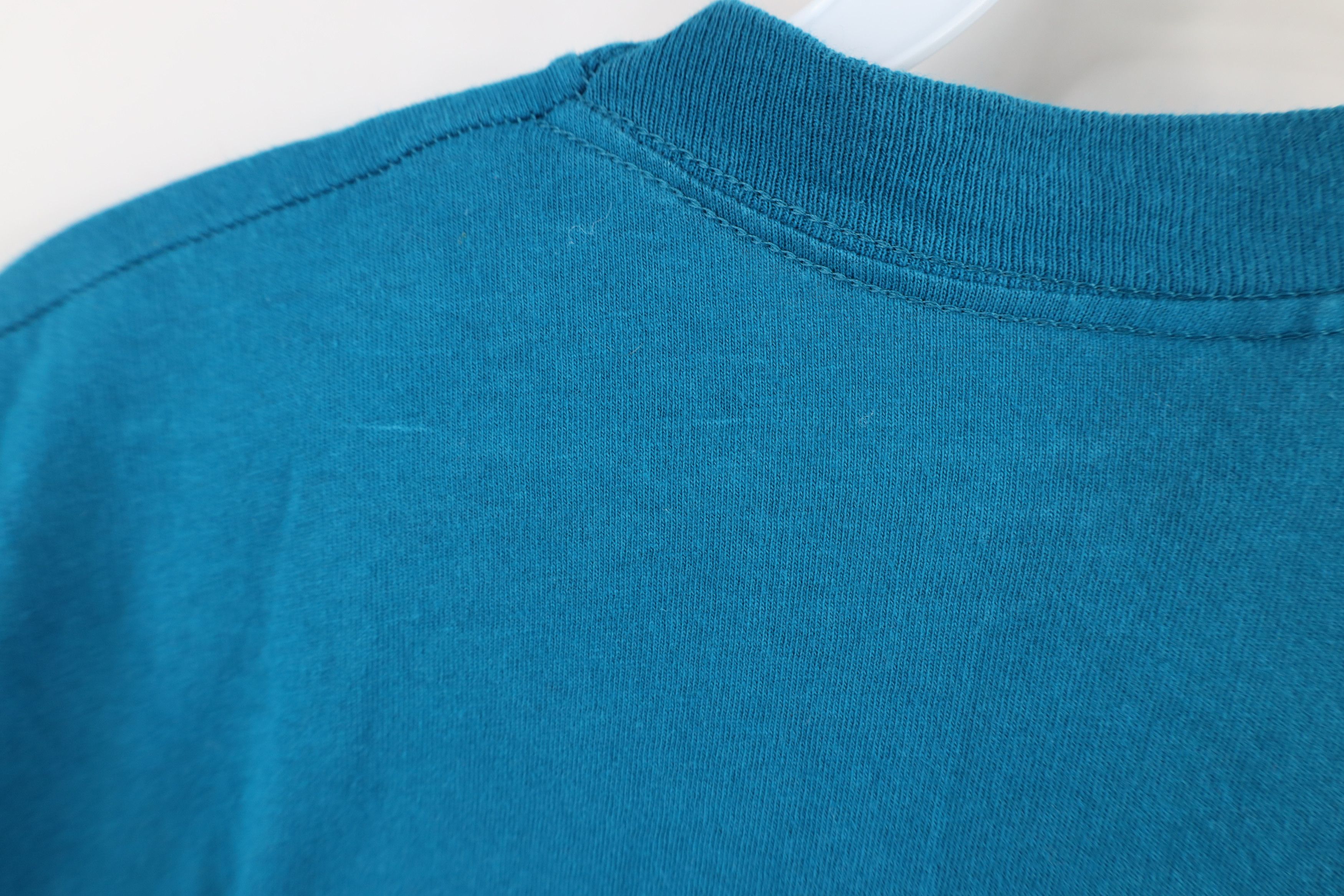 Vintage Vintage 90s Streetwear Blank Pocket T-Shirt Blue Cotton USA Size US XL / EU 56 / 4 - 11 Thumbnail