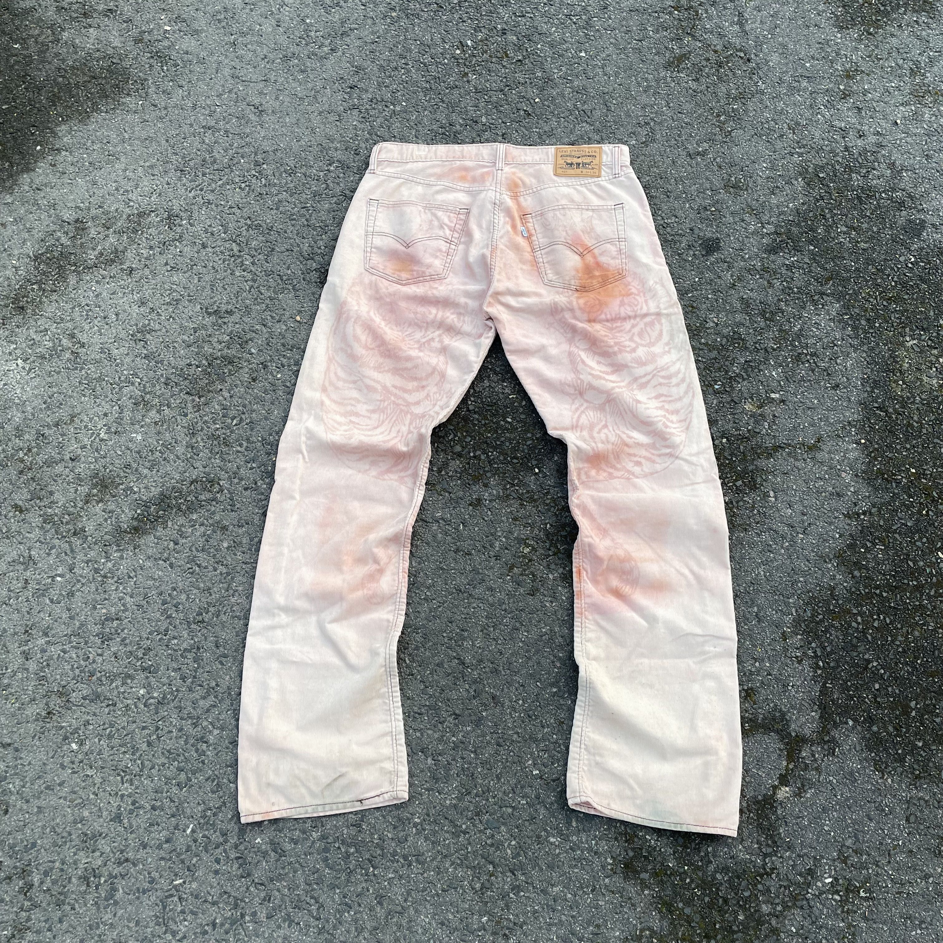 Levi's Levi's custom tiger Upcycled pants 1 of 1 streetwear Y2K Size US 36 / EU 52 - 2 Thumbnail