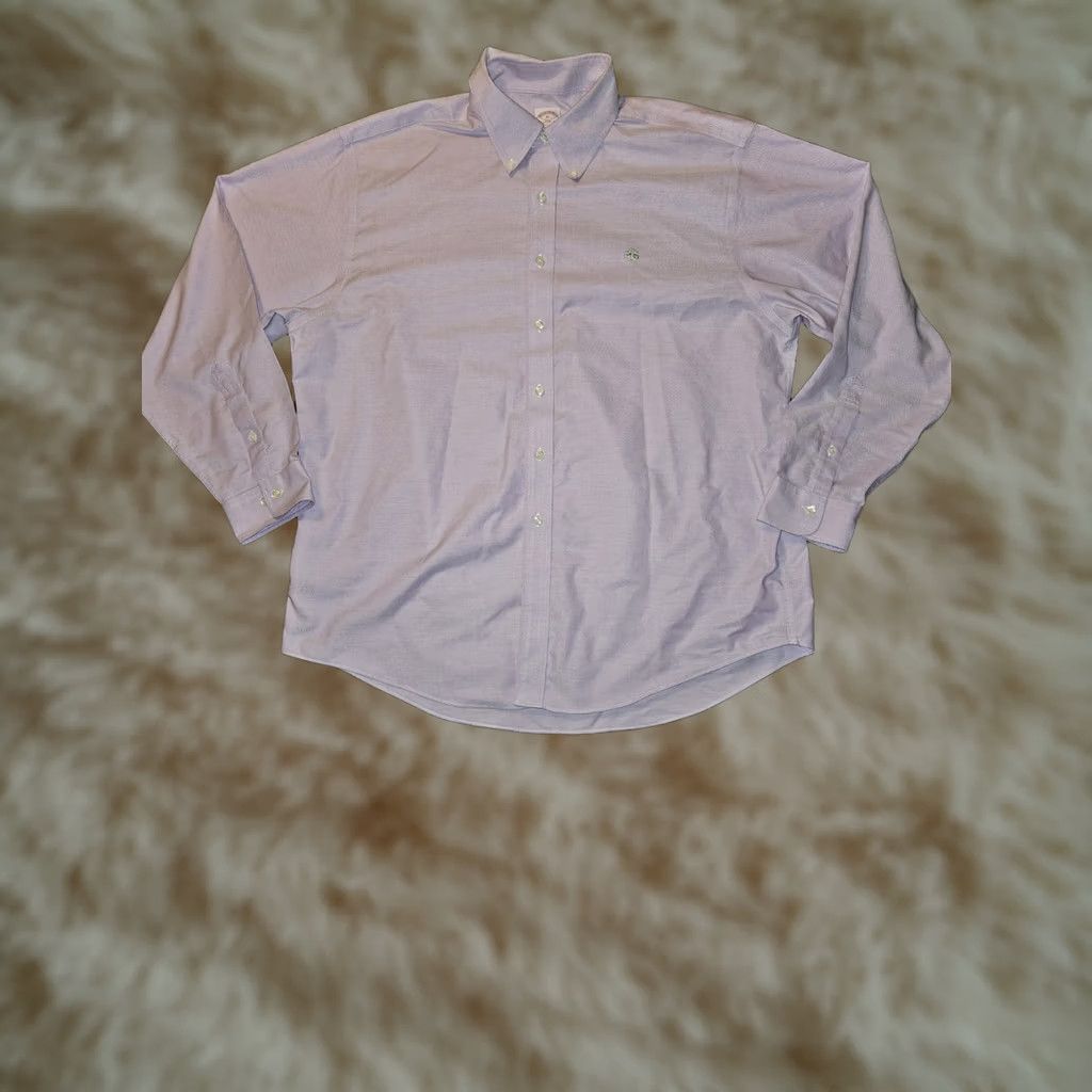 Brooks Brothers Brooks Brothers Button-Down Men's XL Long Sleeve Mauve Supima Cotton Non Iron Shirt Size US XL / EU 56 / 4 - 1 Thumbnail