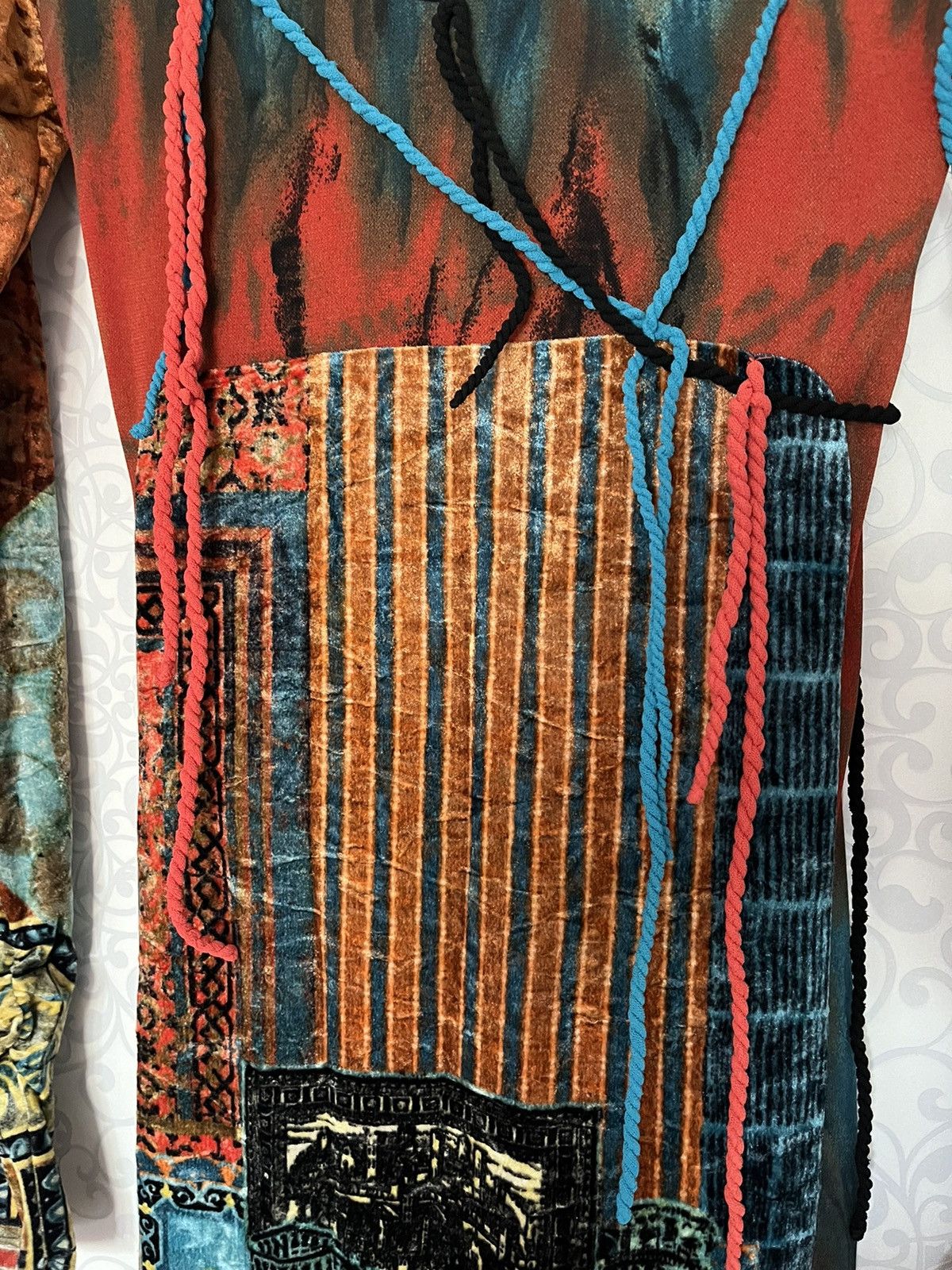 Jean Paul Gaultier Save The Queen Asymmetrical Mesh Polyamide Multicolor Dress Size S / US 4 / IT 40 - 9 Thumbnail