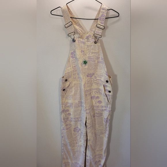 Vans VAN’S Jeans Overalls Newspaper Purple Cream Surfer - XSmall Size 26" / US 2 / IT 38 - 1 Thumbnail