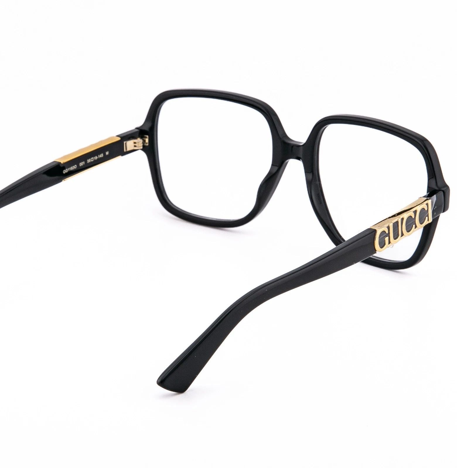 Gucci GUCCI GG1193O 1193 Black Gold Logo Bold Eyeglass 001 Size ONE SIZE - 4 Thumbnail