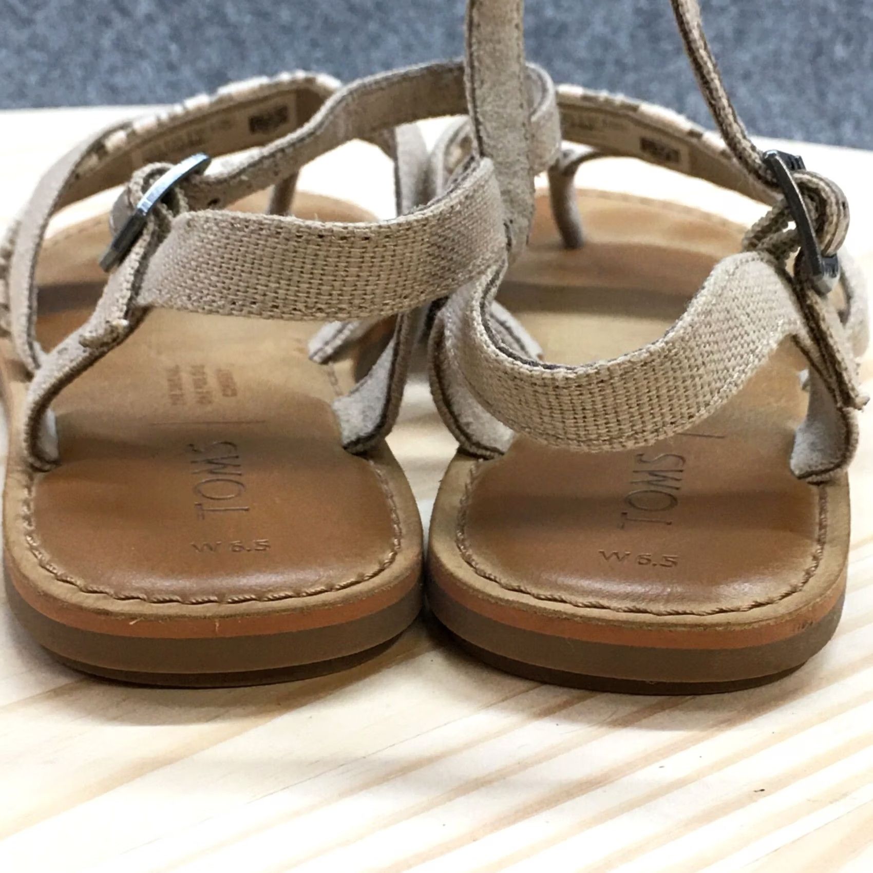 Toms TOMS Lexie Sandals Womens Slingback Flat Brown Fabric Casual Shoes Size US 7 / IT 37 - 6 Thumbnail