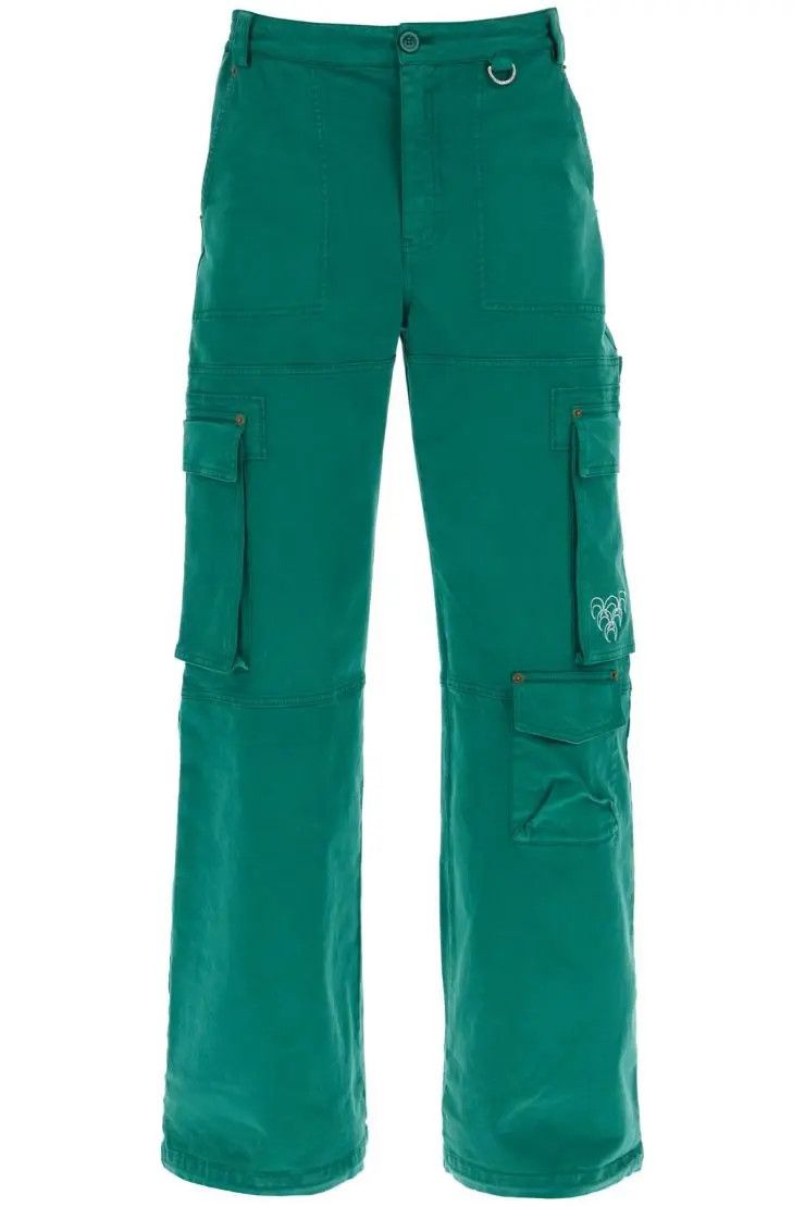 image of Marine Serre O1S22I1N0324 Cargo Pants In Green, Men's (Size 34)