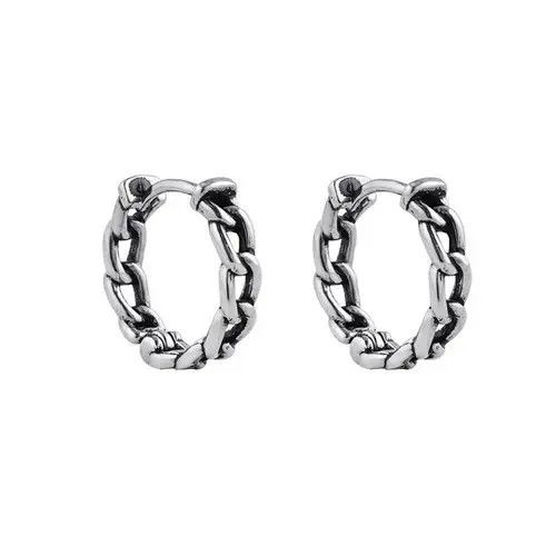 Jewelry Silver Chain Hoop Earrings 1 pair Size ONE SIZE - 2 Thumbnail