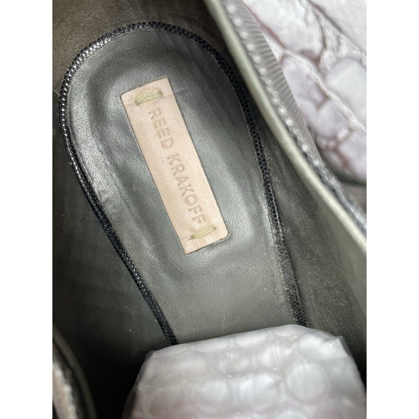 Other REED KRAKOFF Metal Gray Leather Slip On Loafer Heel Shoes Wo Size US 8 / IT 38 - 8 Thumbnail